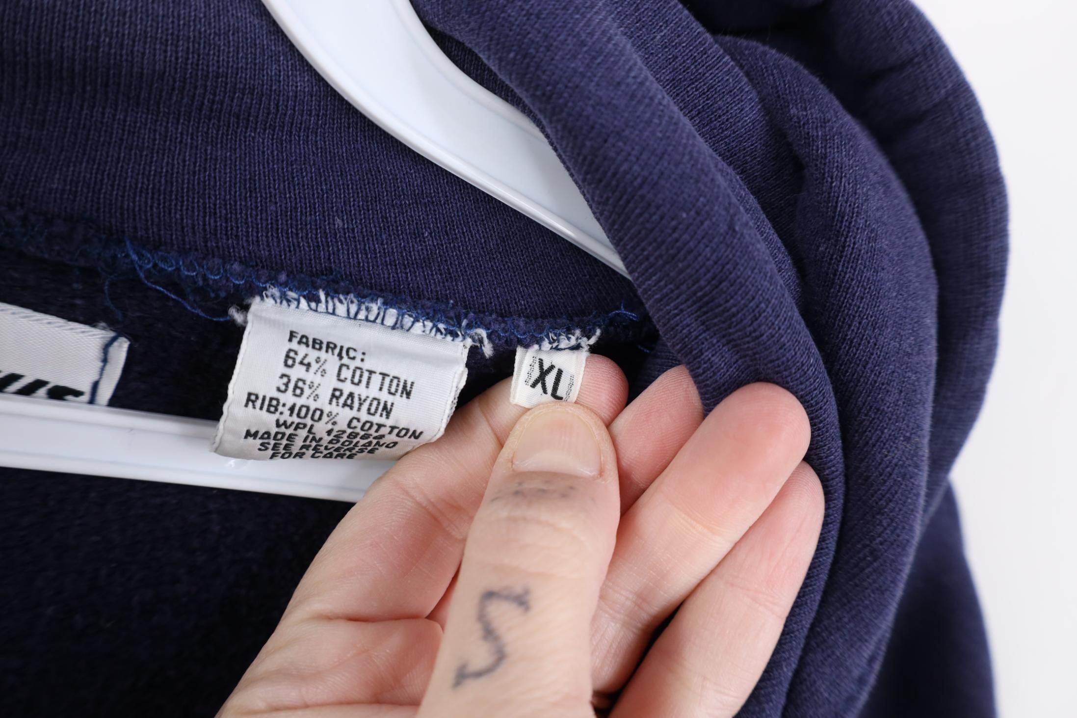 Vintage Vintage 90s Streetwear Blank Full Zip Hoodie Sweatshirt Blue Size US XL / EU 56 / 4 - 8 Thumbnail