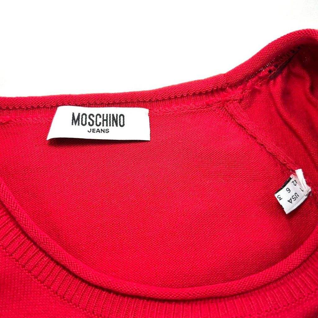 Moschino rare vintage Moschino red knit short sleeve clown top Size M / US 6-8 / IT 42-44 - 4 Thumbnail