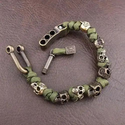 VIBE Unique Design Skull Adjustable Handmade Bracelets Size ONE SIZE - 3 Thumbnail
