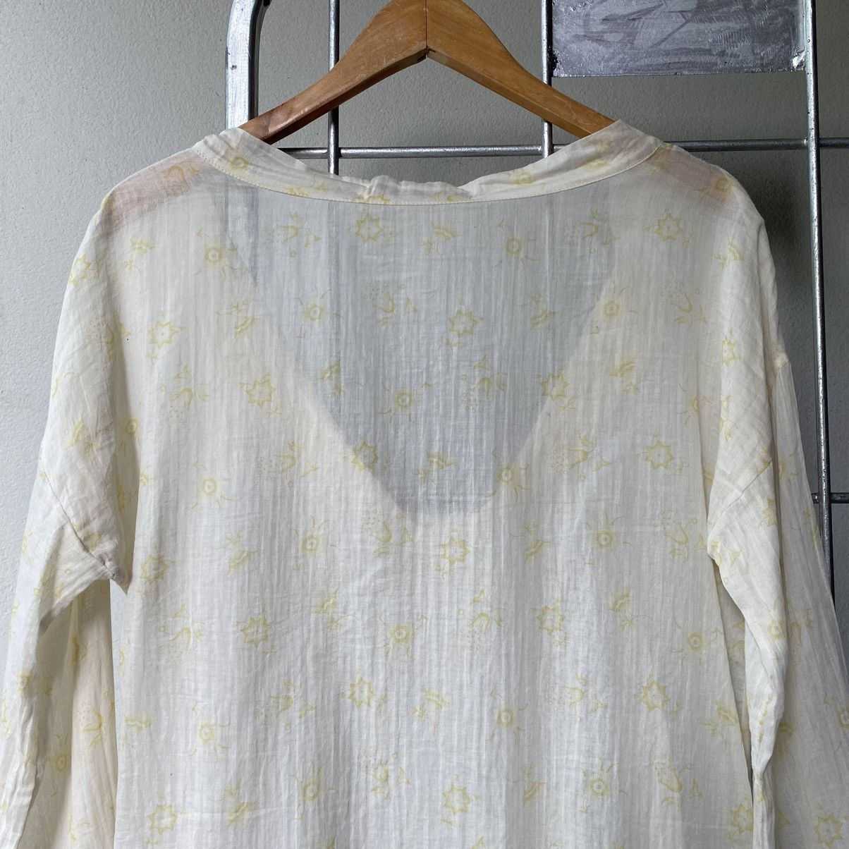 Marni M A R N I Light Yellow Flower Print Blouse Size M / US 6-8 / IT 42-44 - 4 Thumbnail