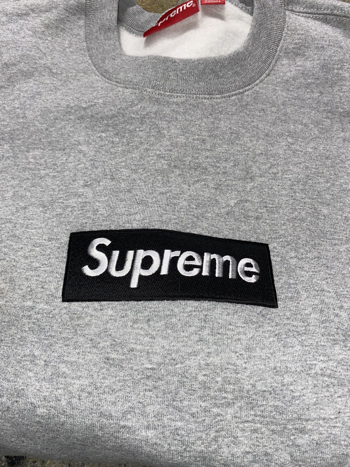 Supreme Supreme Box Logo Crewneck (FW22) Heather Grey | Grailed