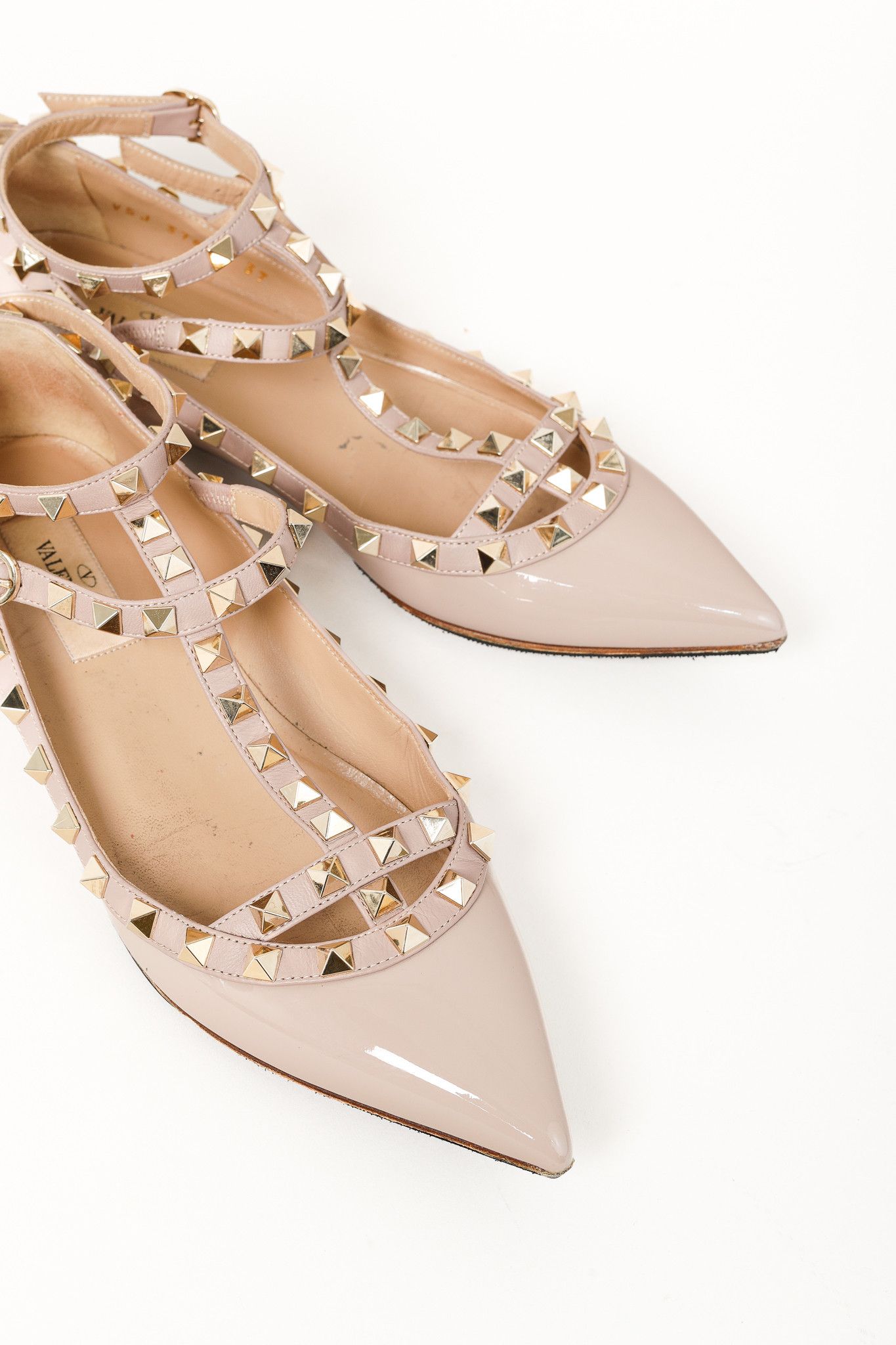 Valentino Valentino Garavani Rockstud Patent Ankle Strap Flats Size US 6.5 / IT 36.5 - 6 Thumbnail