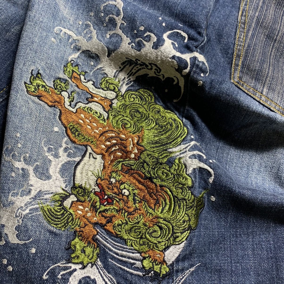 Japanese Brand × Le Grande Bleu (L.G.B.) × Vintage Japanese Classic Script Naminoritatsujin Ryu Embroidery Size US 33 - 5 Thumbnail