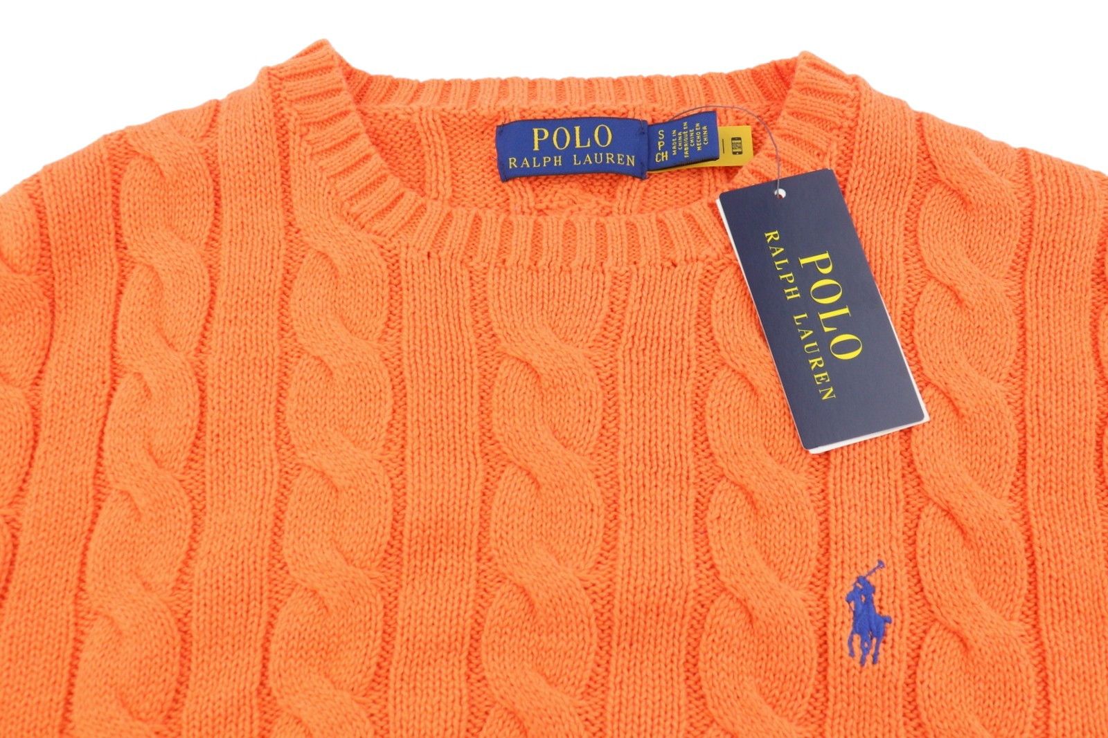 Ralph Lauren ORANGE S Cable Knit Pullover Jumper 86916 Size US S / EU 44-46 / 1 - 5 Thumbnail