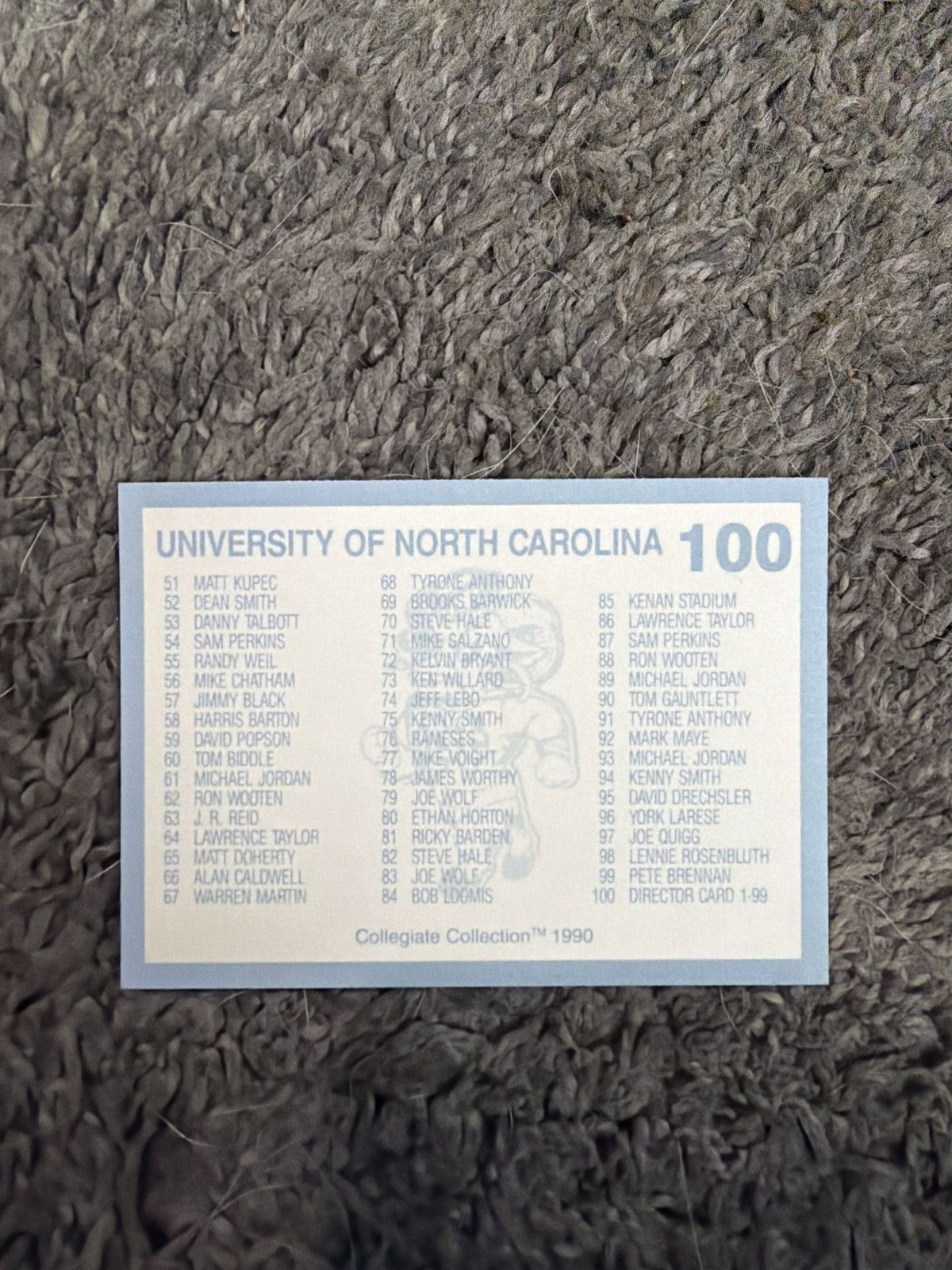 NCAA 1990 Collegiate Collection #100 University Of North Carolina Size ONE SIZE - 2 Thumbnail