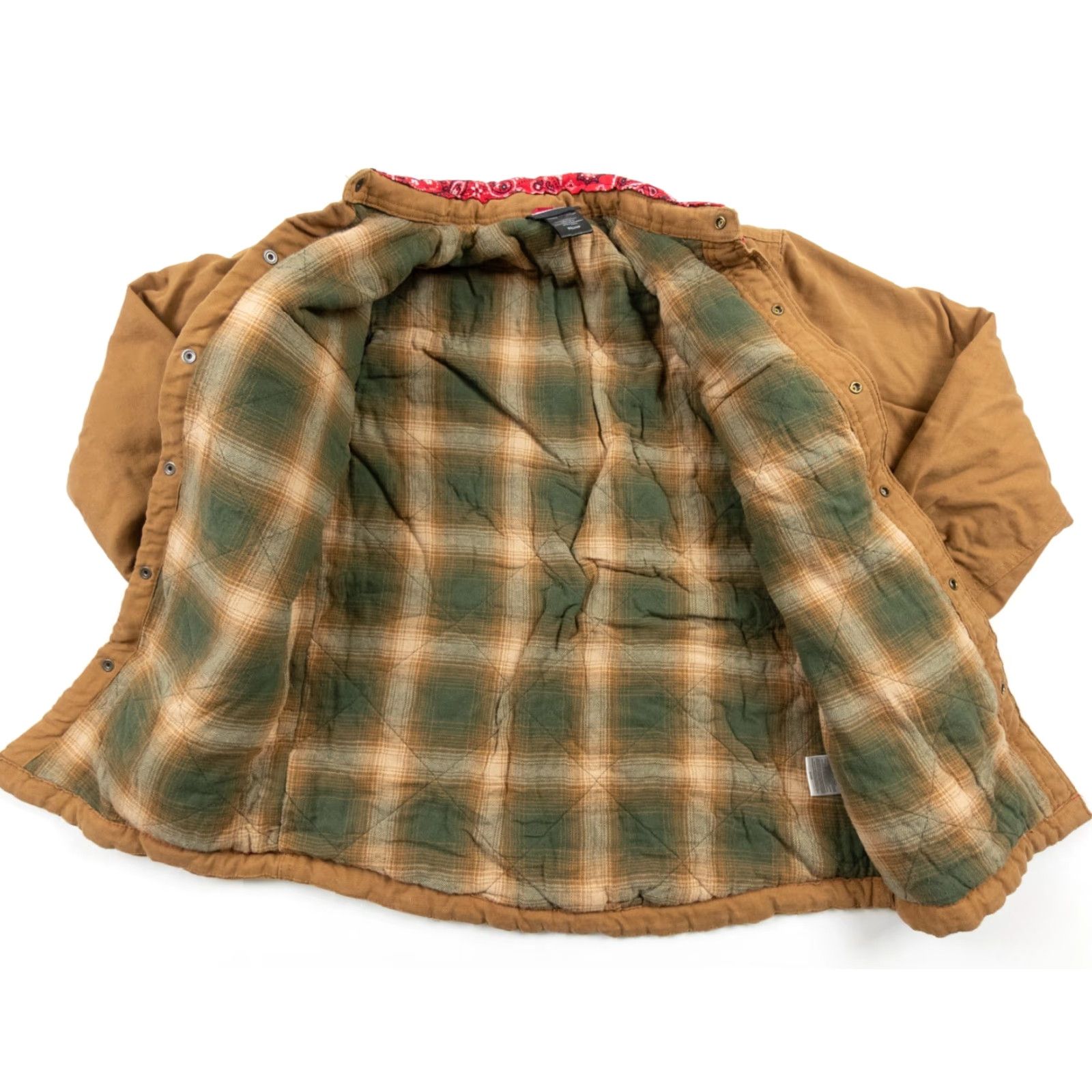 Dickies Dickies Jacket Mens Small Tan Workwear Flannel Lined Red Paisley Snap Button Size US S / EU 44-46 / 1 - 5 Thumbnail