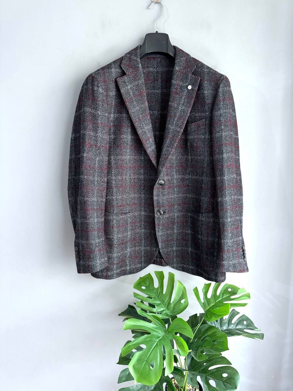 L.B.M. 1911 L.B.M. 1911 Dark Grey Wool/Cotton/Cashmere Men's Blazer 52 R Size 52R - 1 Thumbnail