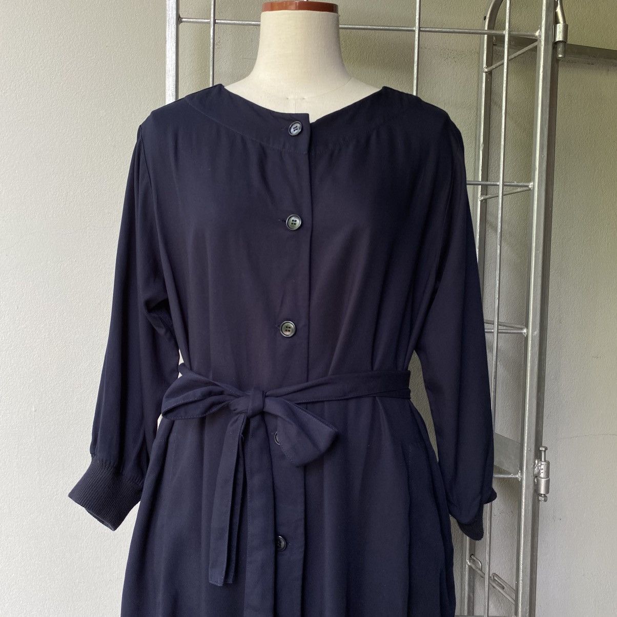 Zucca Zucca Dark Navy Belted Maxi Dress with Pockets Size M / US 6-8 / IT 42-44 - 16 Thumbnail