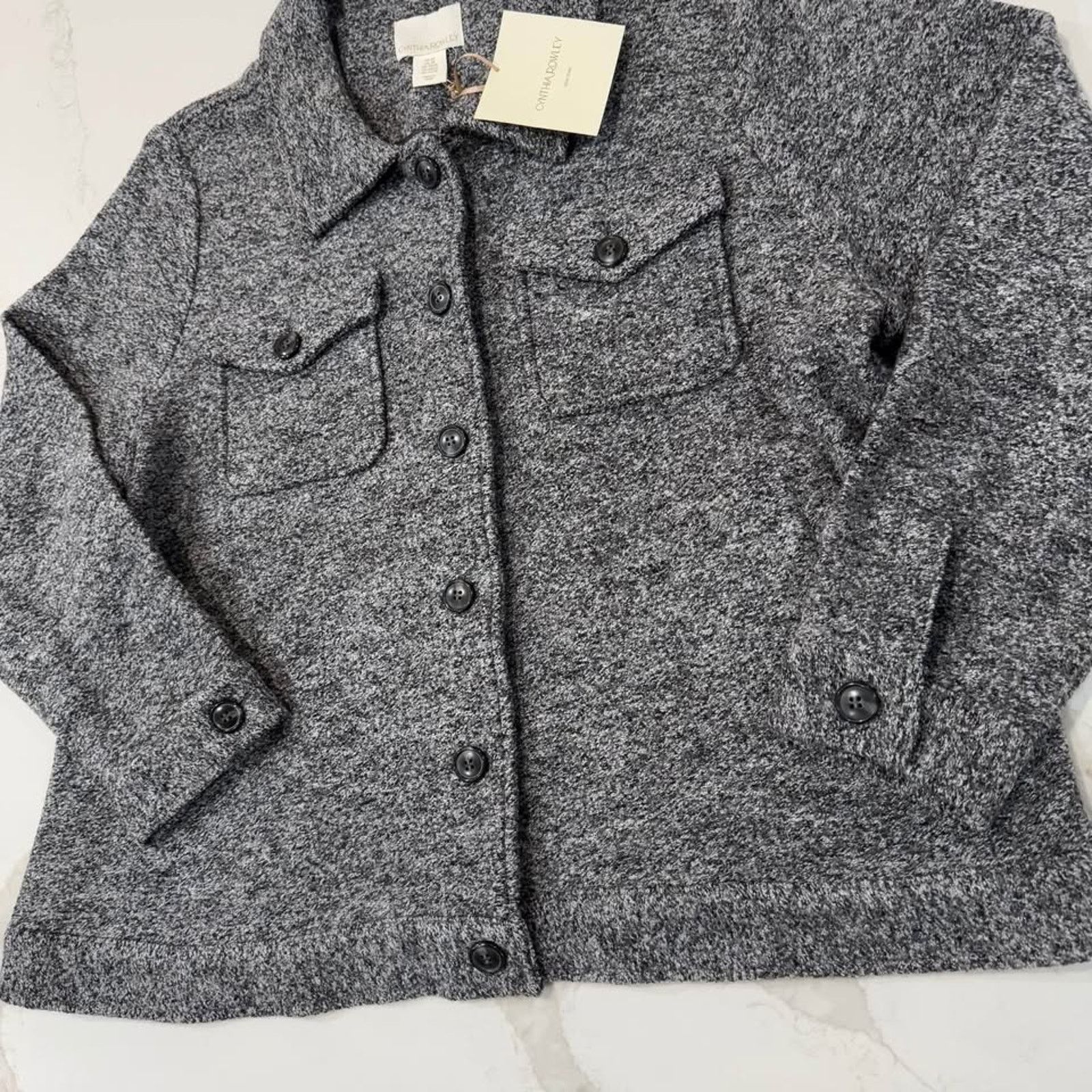 Cynthia Rowley Cynthia Rowley NWT Button Up Jacket Gray Wool/Rayon Women 2X Size XXL / US 16-18 / IT 52-54 - 2 Thumbnail