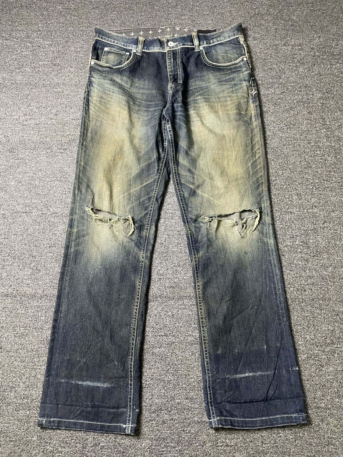 Hurley × Vintage HURLEY Men’s Fashion Distressed Denim Jeans (106) Size US 35 - 1 Thumbnail