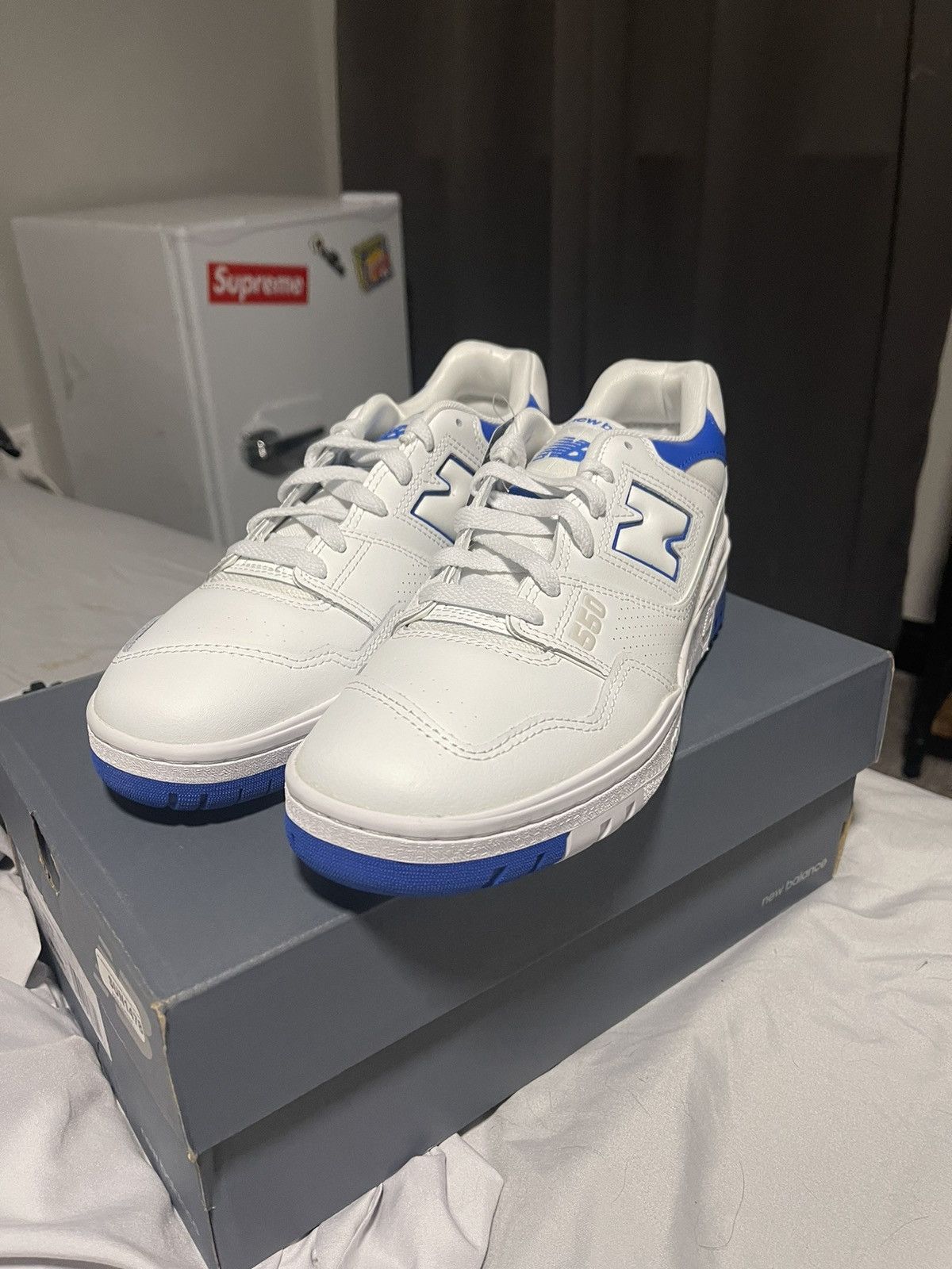 New Balance × Vintage New Balance 550 ‘White Blue’ DEADSTOCK Size US 10 / EU 43 - 1 Thumbnail