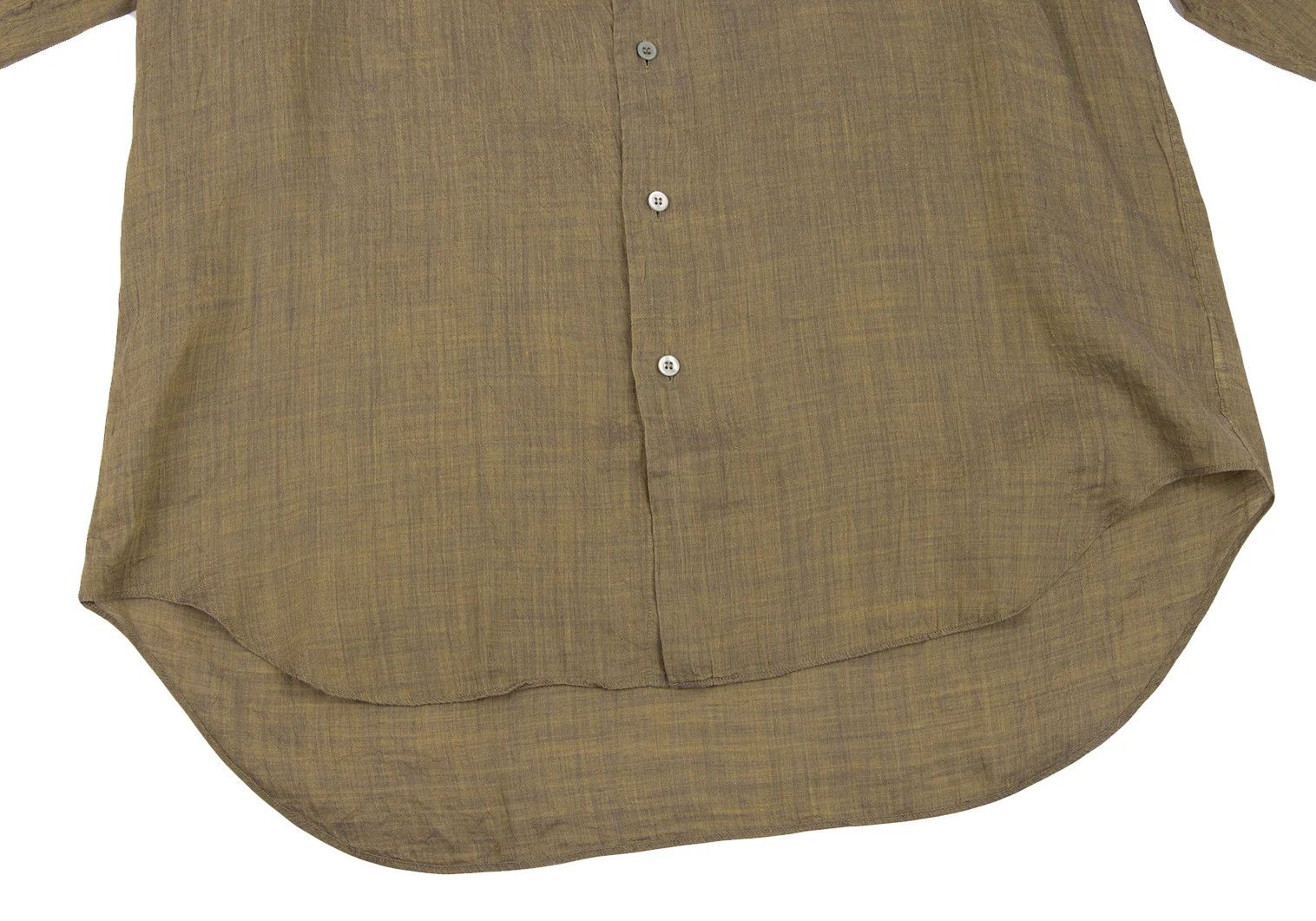 Issey Miyake Linen Long Sleeve Shirt in Yellow-Grey, Size XL Size US XL / EU 56 / 4 - 9 Thumbnail