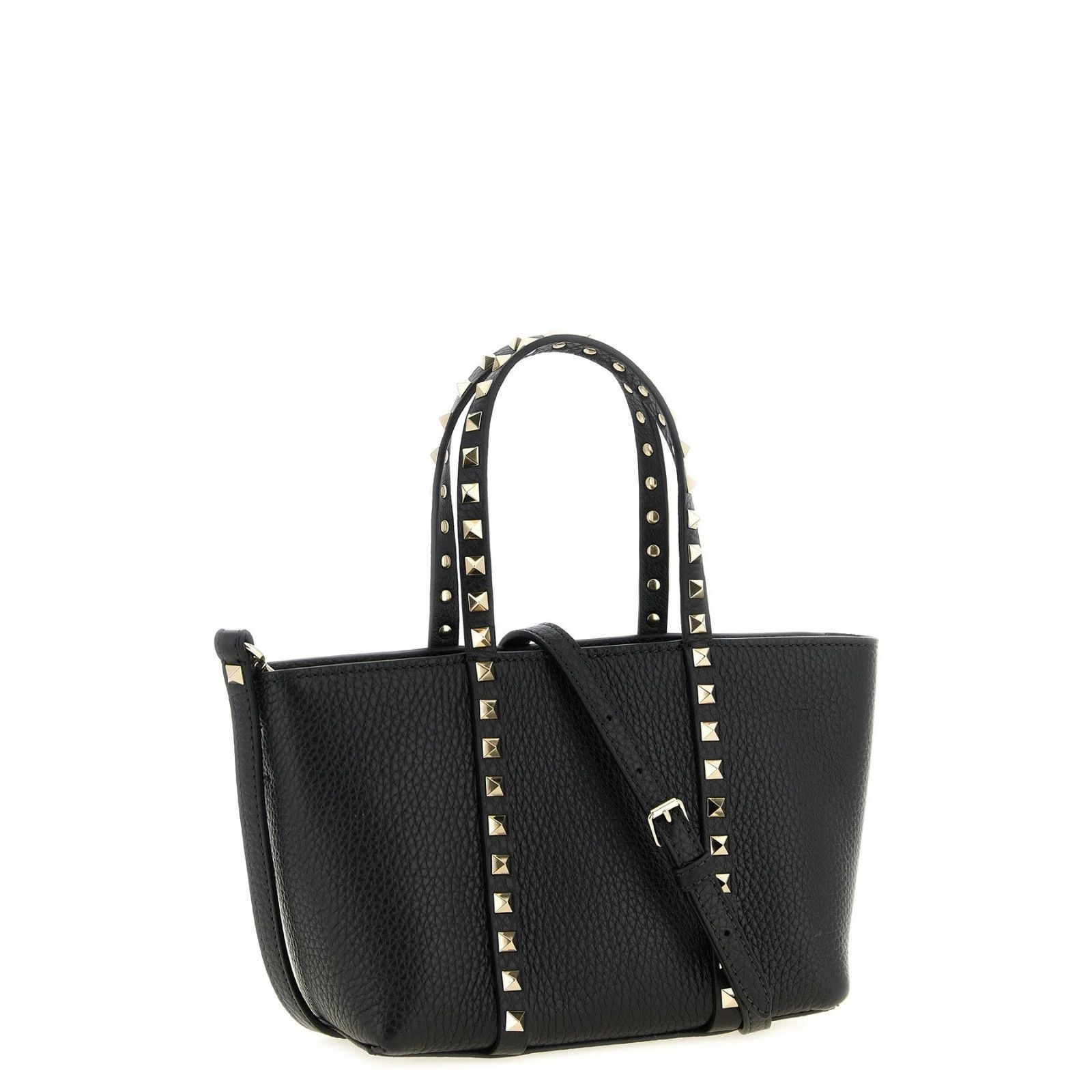 Valentino VALENTINO GARAVANI Rockstud Black Grained Leather Shopping B Size ONE SIZE - 2 Thumbnail