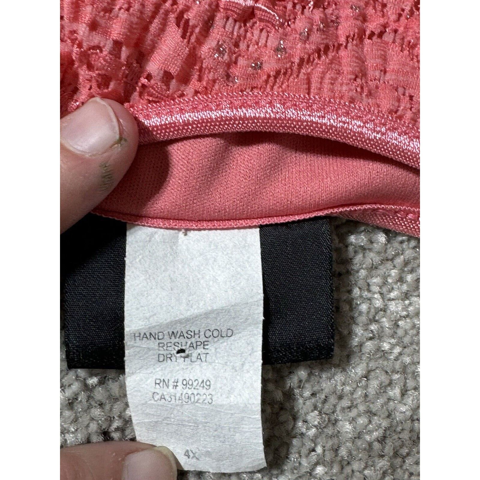 Other Vintage Top Womens Plus 4X Coral Lined Metallic Threads Size 4XL / US 24-26 - 3 Thumbnail