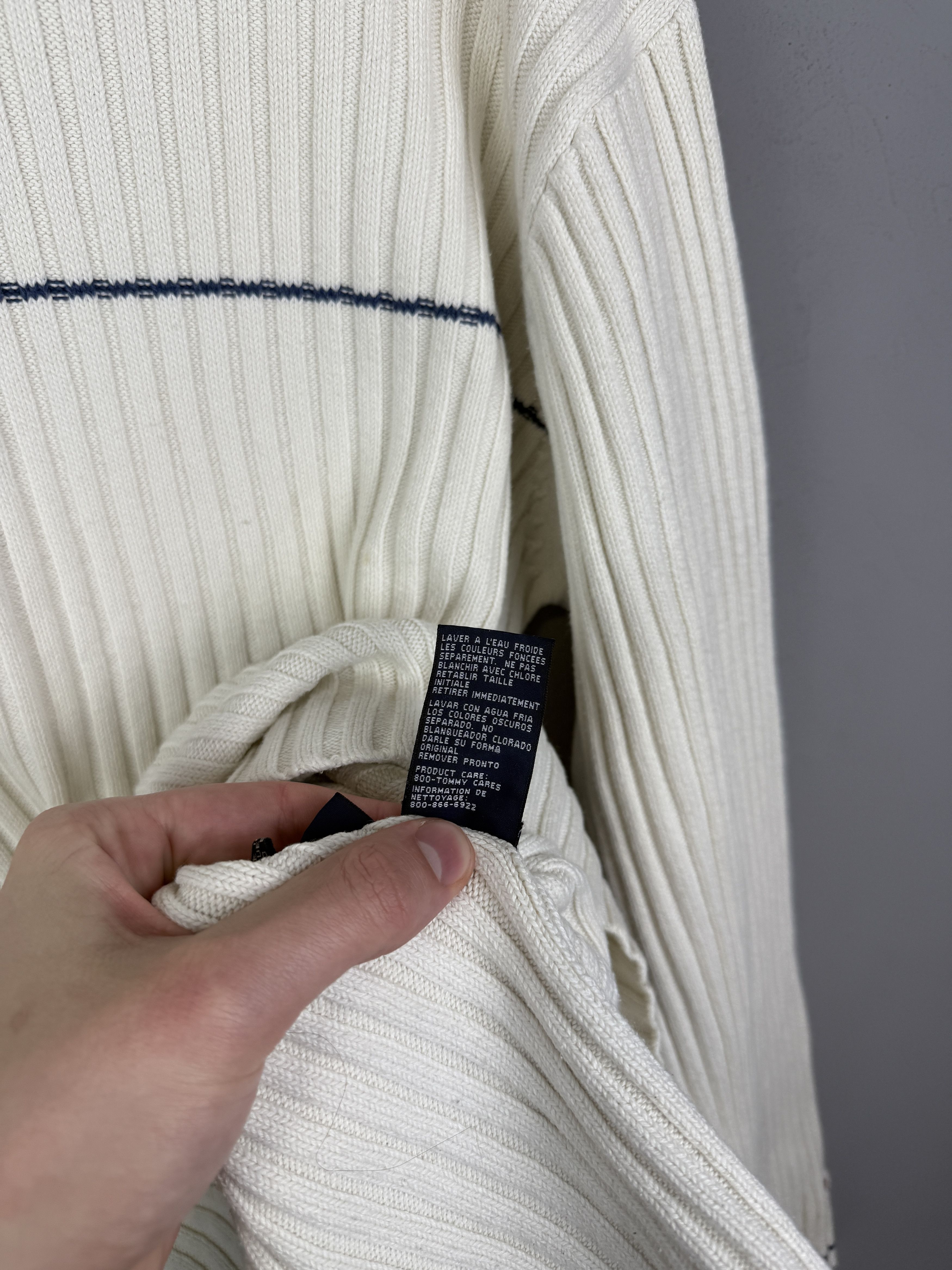Designer × Tommy Hilfiger × Vintage Tommy Hilfiger Vintage Knit Sweater High Neck Oldmoney Size US L / EU 52-54 / 3 - 8 Thumbnail