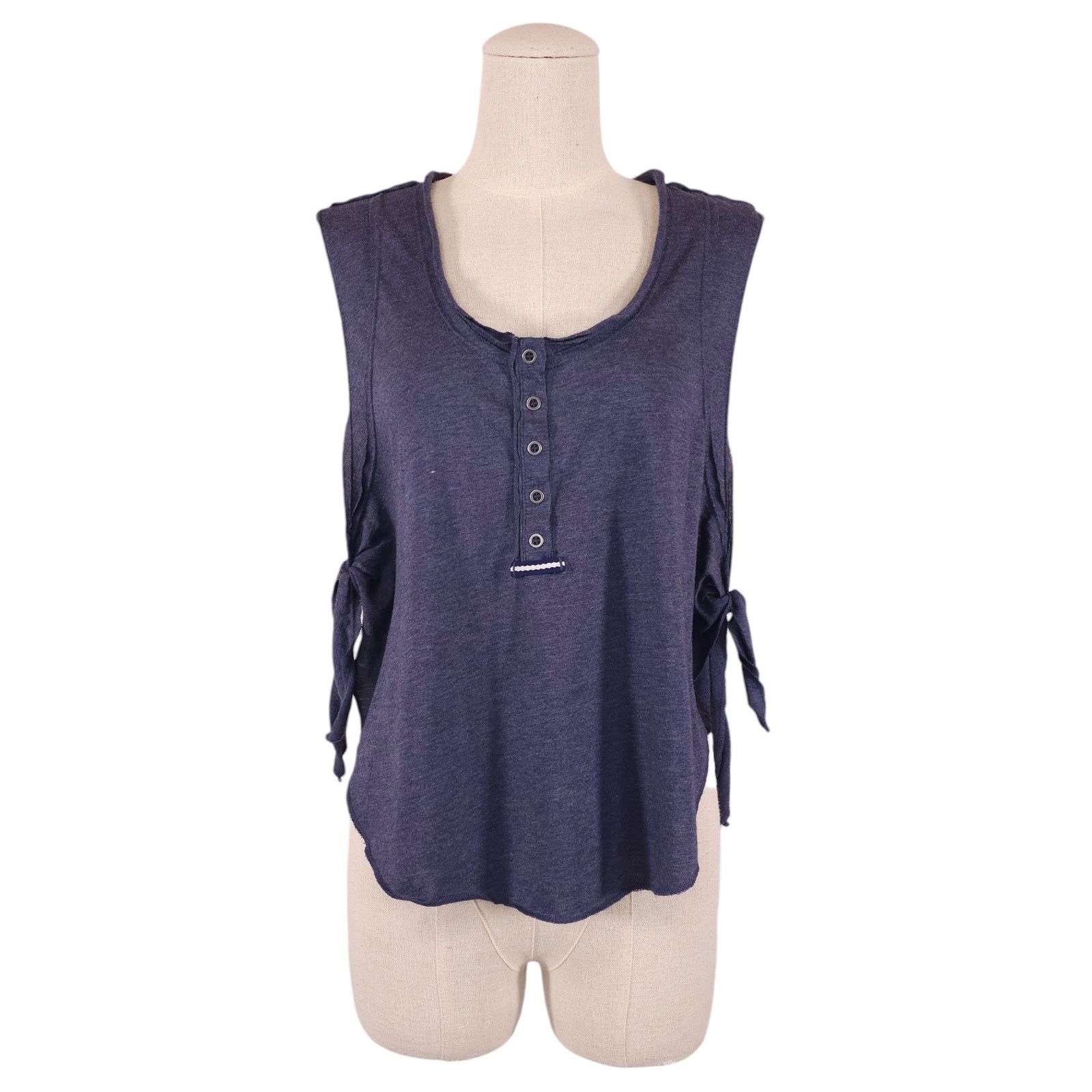 Free People FP Movement High Tide Cropped Side Tie Tank Top Navy Small Size S / US 4 / IT 40 - 1 Thumbnail