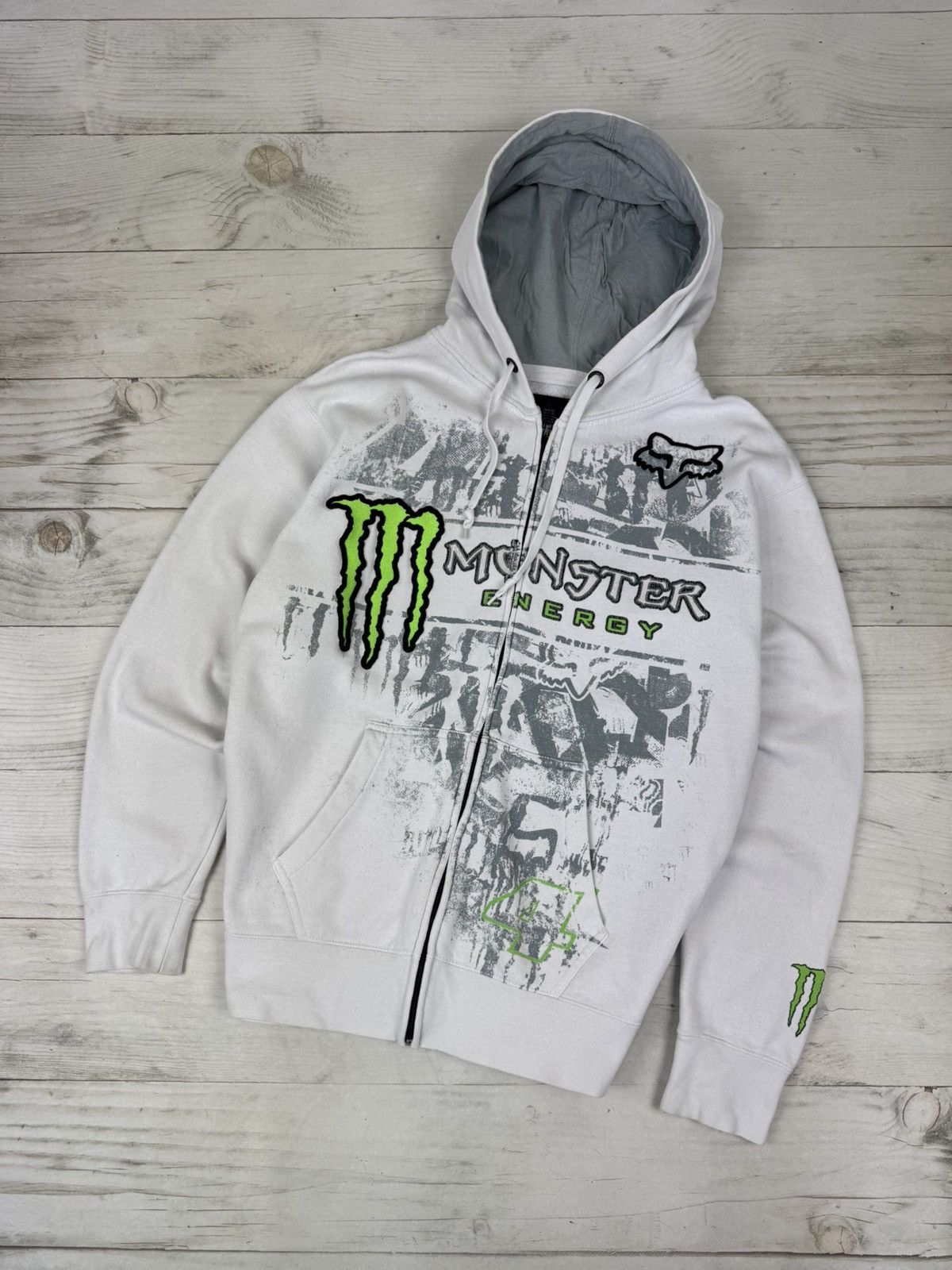 Fox Racing Vintage Fox Racing Monster Energy Zip Up Hoodie | Grailed