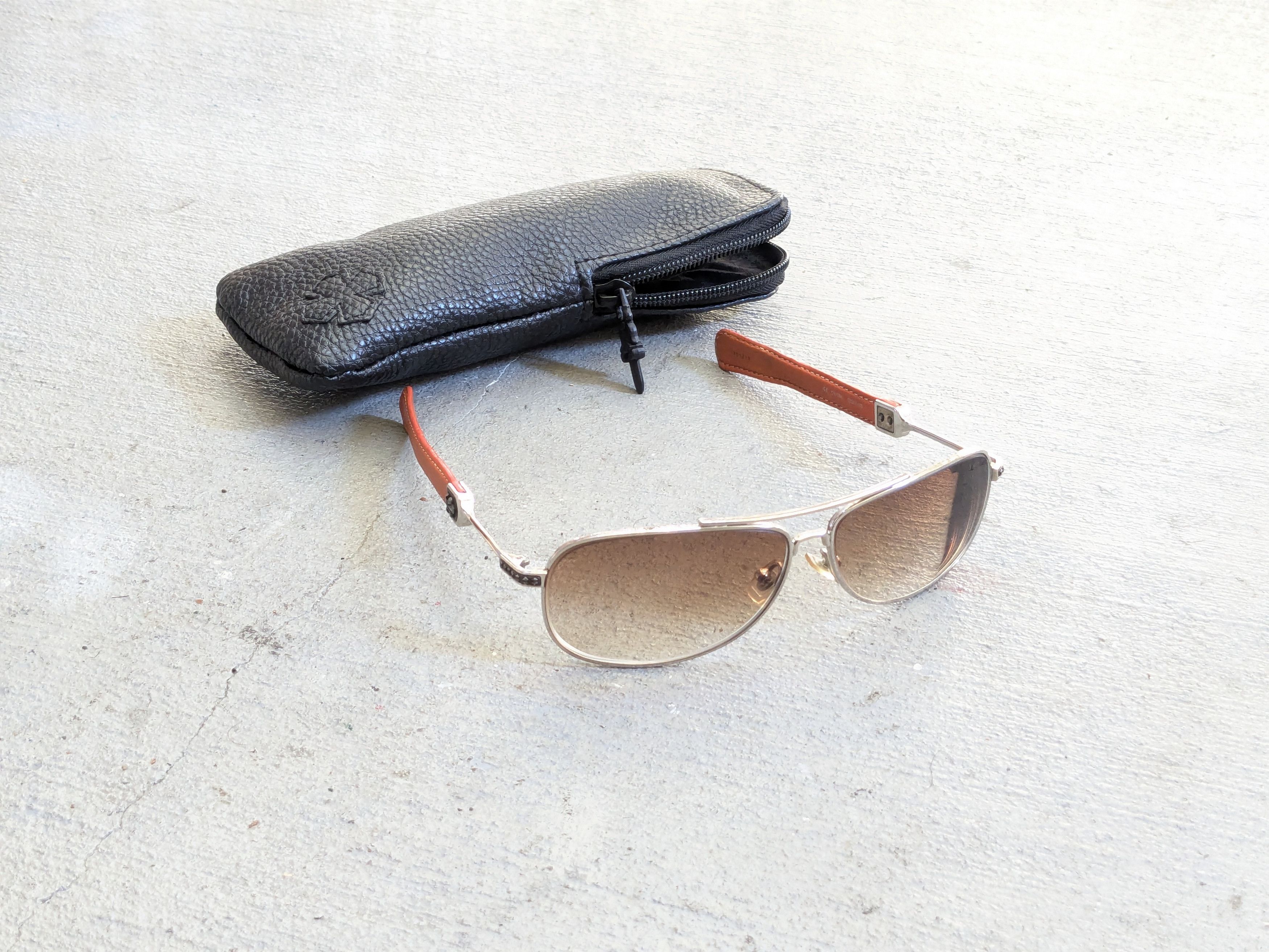 Chrome Hearts Chrome Hearts Sunglasses 'Kustom' Orange Leather Aviator Size ONE SIZE - 1 Thumbnail
