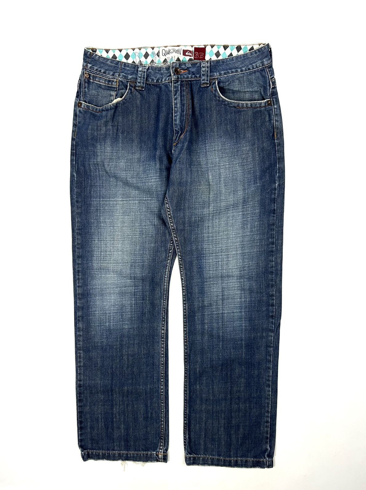 Quiksilver Vintage 90’s Quiksilver Blue Jeans Embroidered Big Logo Y2K Size US 36 / EU 52 - 2 Thumbnail