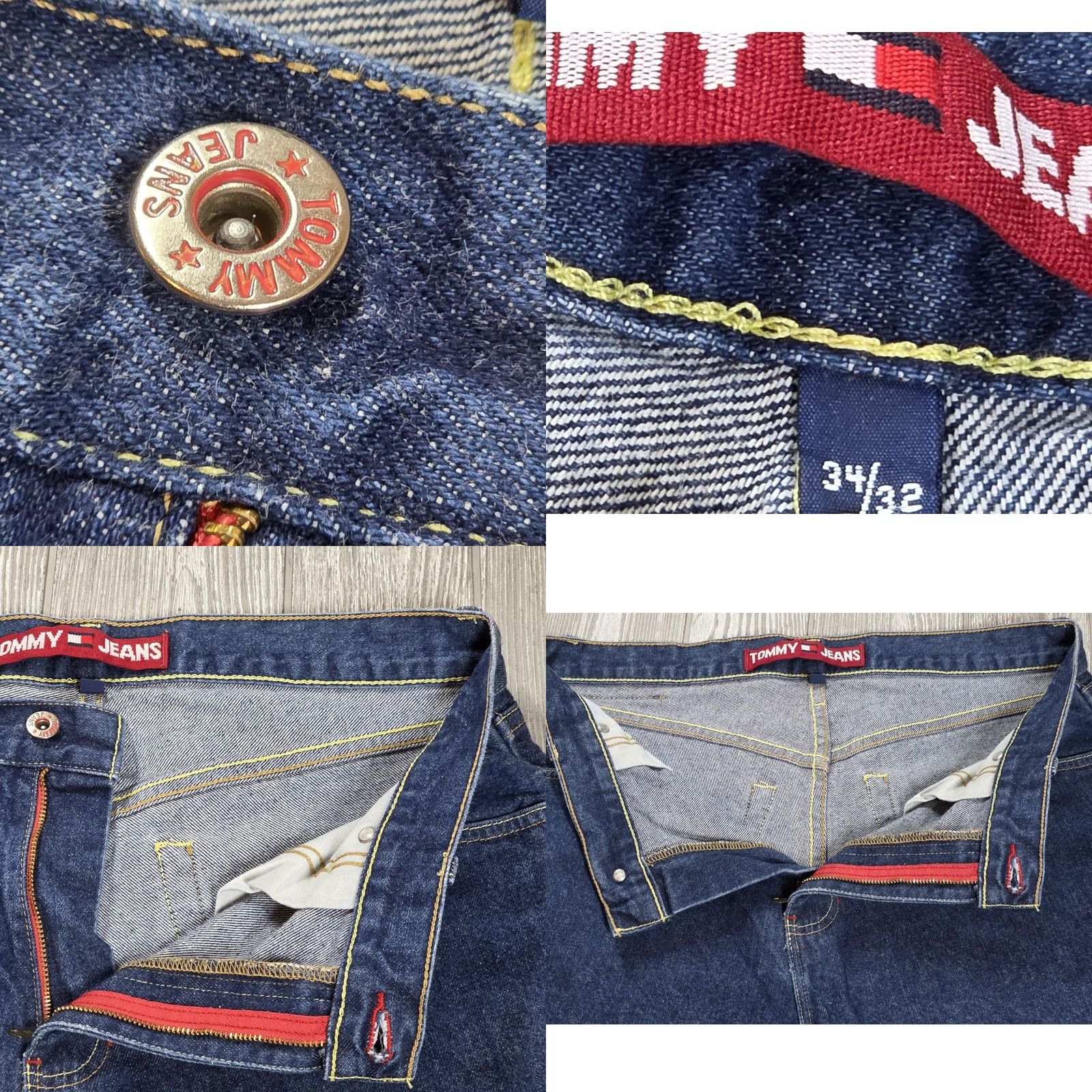 Tommy Hilfiger VTG Tommy Hilfiger Jeans Wide Leg Mens 34x32 Dark Flag 90s Grunge Hip Hop Jeans Boys? Size US 34 / EU 50 - 9 Thumbnail