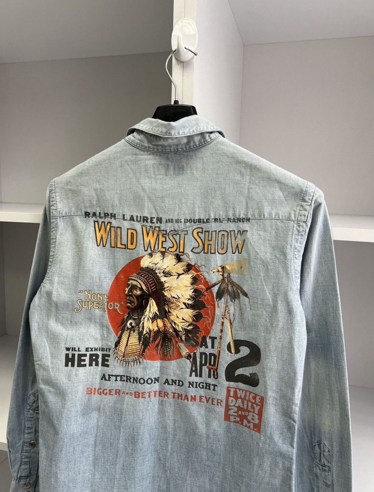 Polo Ralph Lauren Polo Ralph Lauren Wild West Show Indian Head Denim Shirt Size US XS / EU 42 / 0 - 7 Thumbnail