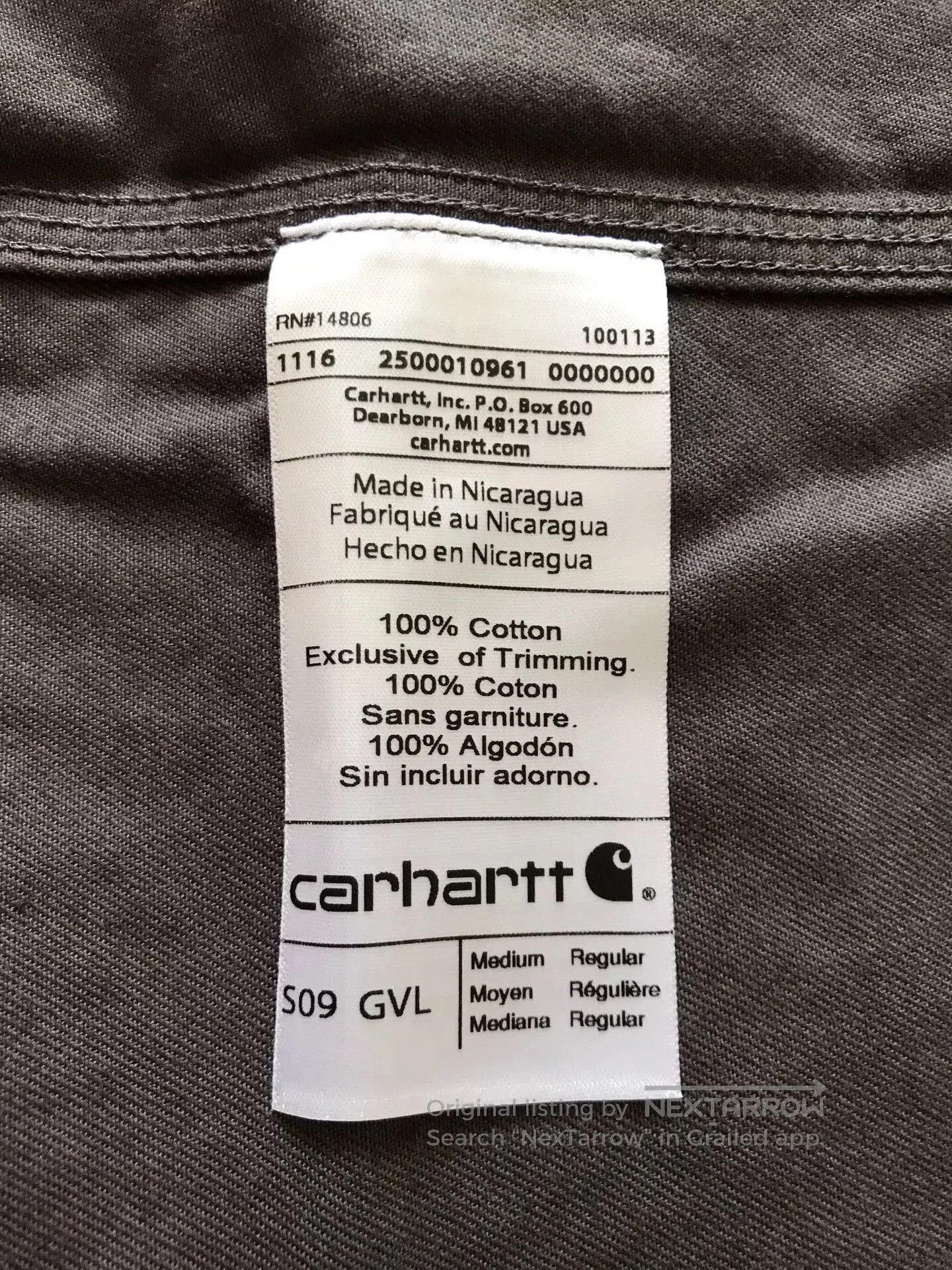 Carhartt Carhartt S09 GVL Work Shirt. Size US M / EU 48-50 / 2 - 9 Thumbnail