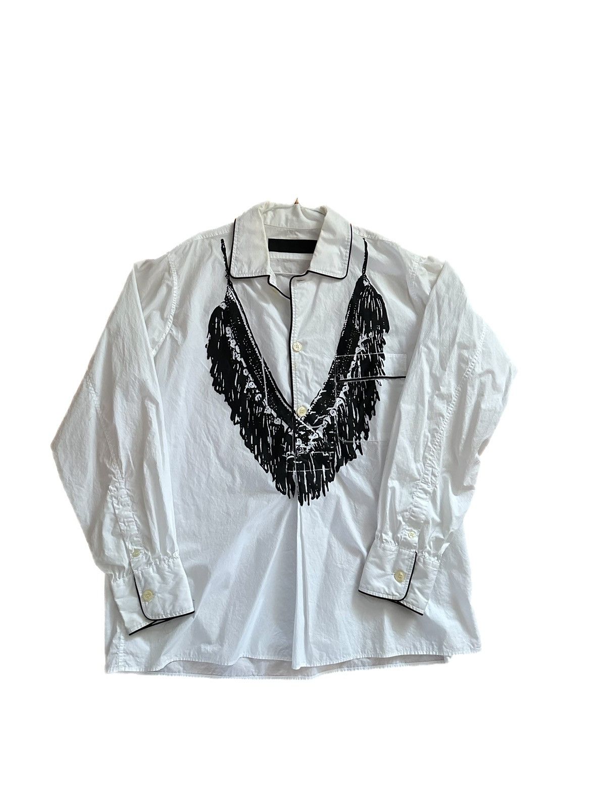 Random Identities Random Identities - White Knit Graphic Shirt Size US S / EU 44-46 / 1 - 1 Thumbnail
