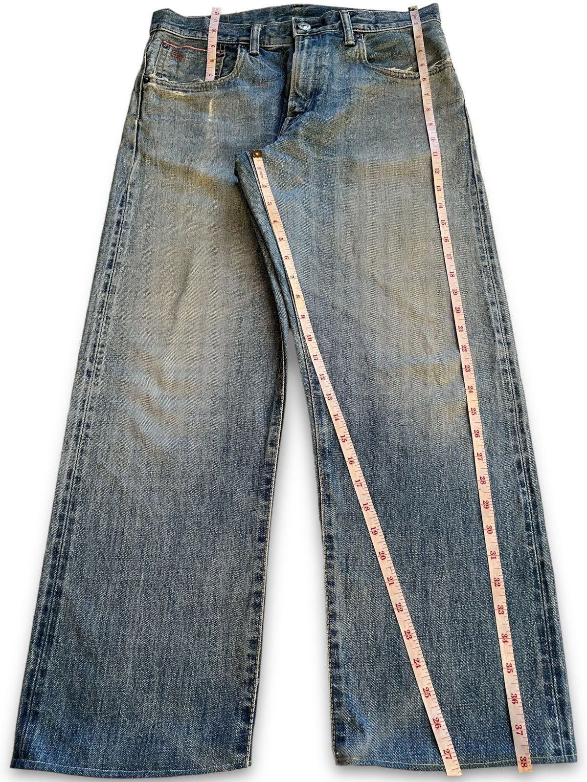 Edwin Vintage Japanese Edwin 505Z Selvedge Distressed Baggy Jeans Size US 33 - 13 Thumbnail