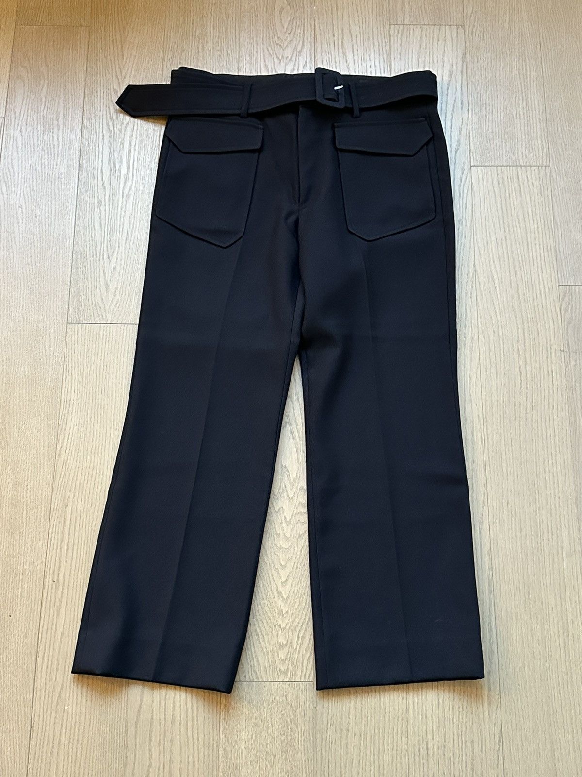 Yuki Hashimoto Black Belted Standard Trousers Size 48