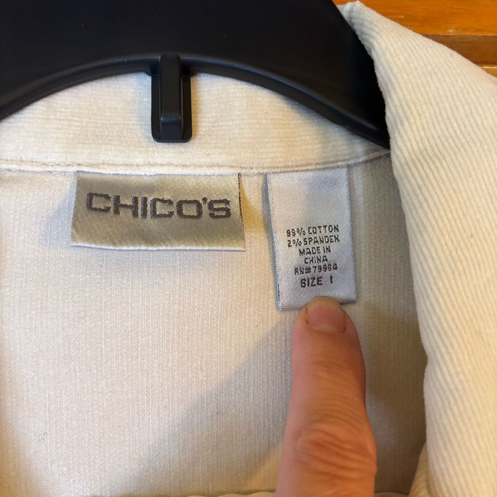 (+)PEOPLE Chico ‘s Cordory Jacket Size L / US 10 / IT 46 - 2 Thumbnail