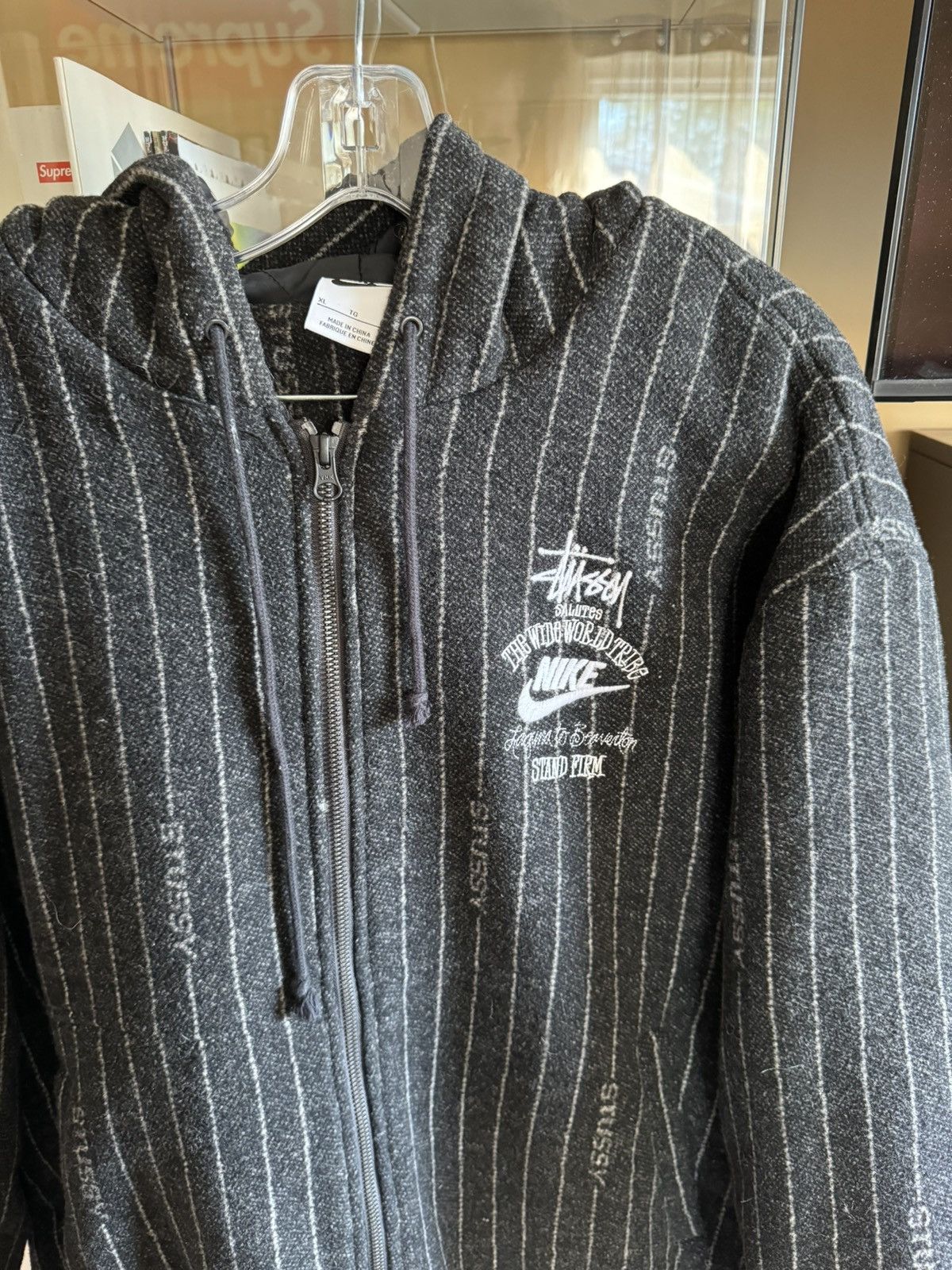 Nike × Stussy Stussy x Nike Striped Wool Jacket | Grailed