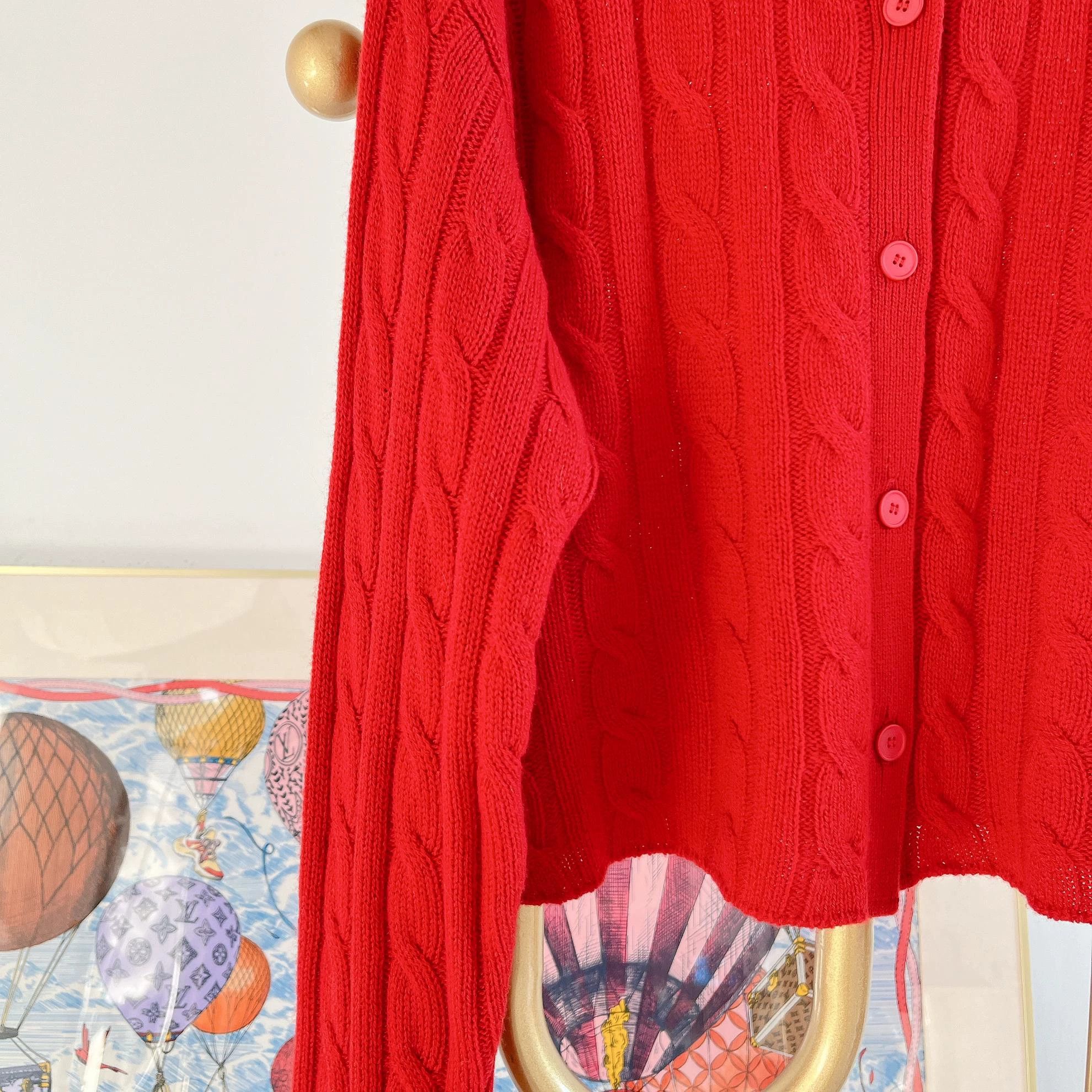 Miu Miu MIU MIU women's Red Cashmere Knit Cardigan 42 Size XS / US 0-2 / IT 36-38 - 4 Thumbnail