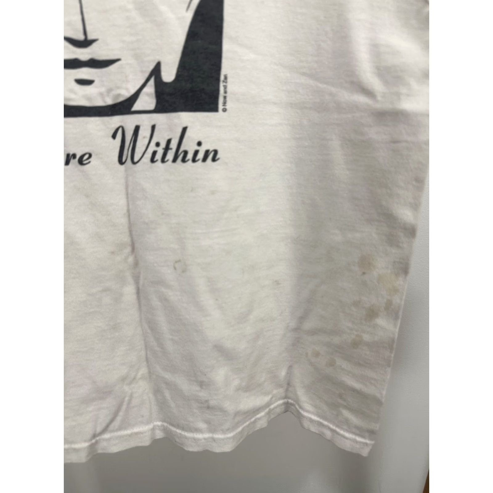 Vintage VTG Buddha Siddhartha Inquire Within Zen Meditate Chopped Tank Top Shirt M White Religious Buddhism Mens Sleeveless T-Shirt BudHism Buddha 90s Theme Size US M / EU 48-50 / 2 - 5 Thumbnail