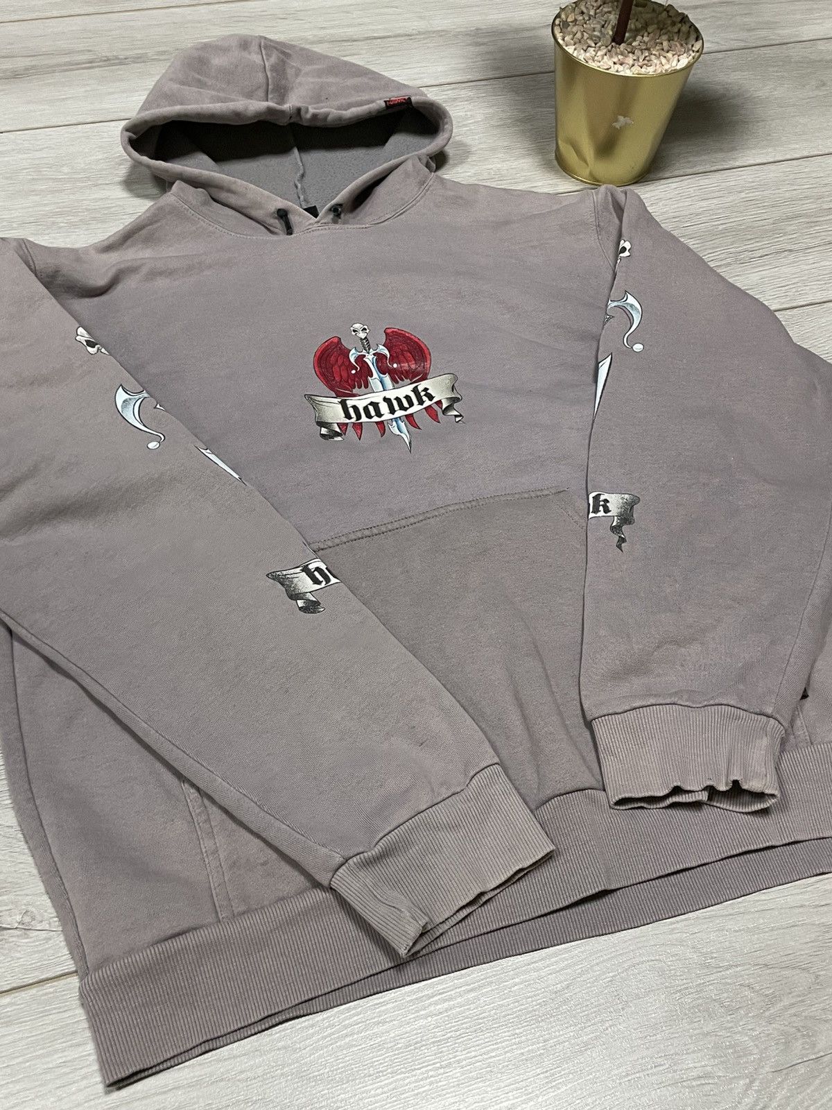 Vintage y2k tony hawk skull 🗡️ Sword 💀 skateboards hoodie Size US M / EU 48-50 / 2 - 10 Thumbnail