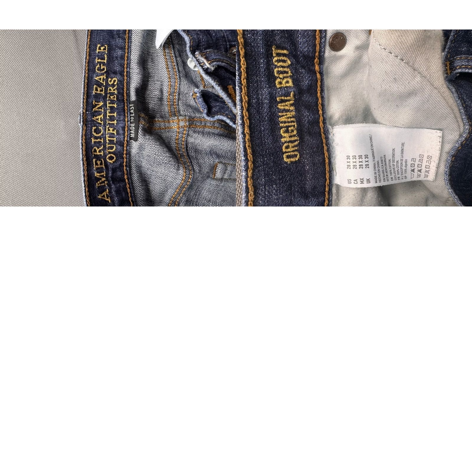 American Eagle Outfitters American Eagle Outfitters Original Boot Jeans Mens Blue Dark Wash Denim 28x30 Size US 28 / EU 44 - 8 Thumbnail
