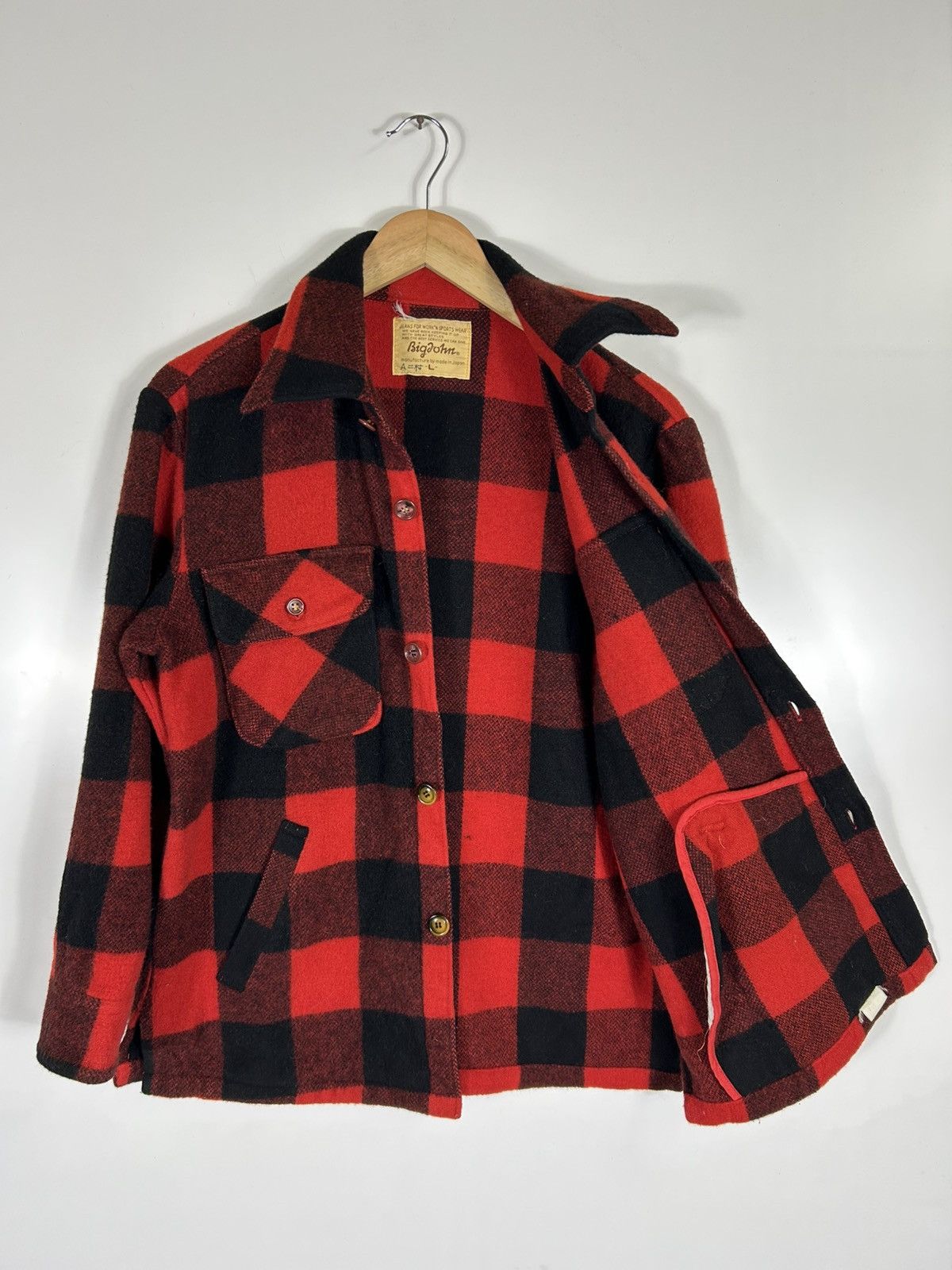 Big John ⚡️Vintage 70’s Big John Wool Flannel Button Chore Shirt Jcket Size US M / EU 48-50 / 2 - 9 Thumbnail