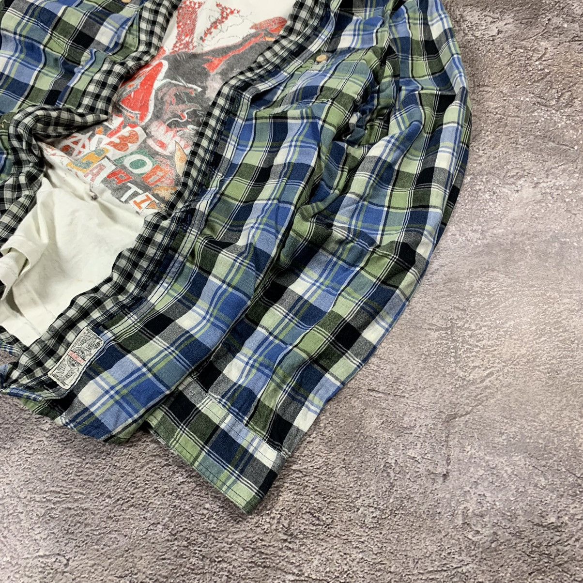 Vintage Vintage 90s Plaid Shirt Blue Checkered Oversized Grunge XL Size US XL / EU 56 / 4 - 3 Thumbnail