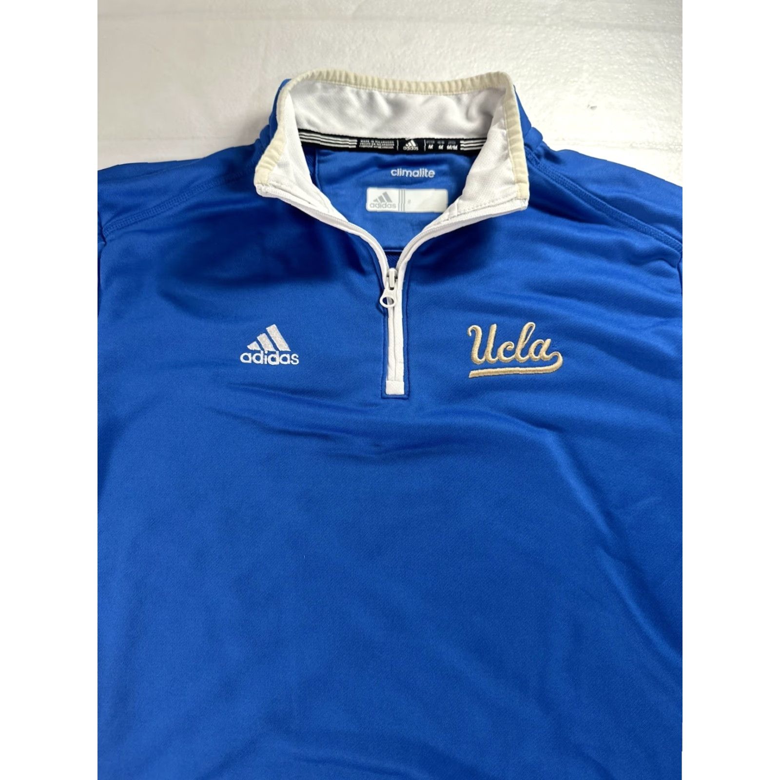 Adidas adidas UCLA 1/4 Zip Pullover Shirt Men M Blue Long Sleeve Nike? Size US M / EU 48-50 / 2 - 4 Thumbnail