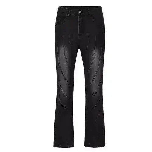 Japanese Brand × Jean Black Striped Stacked Denim Jeans Size US 32 / EU 48 - 3 Thumbnail