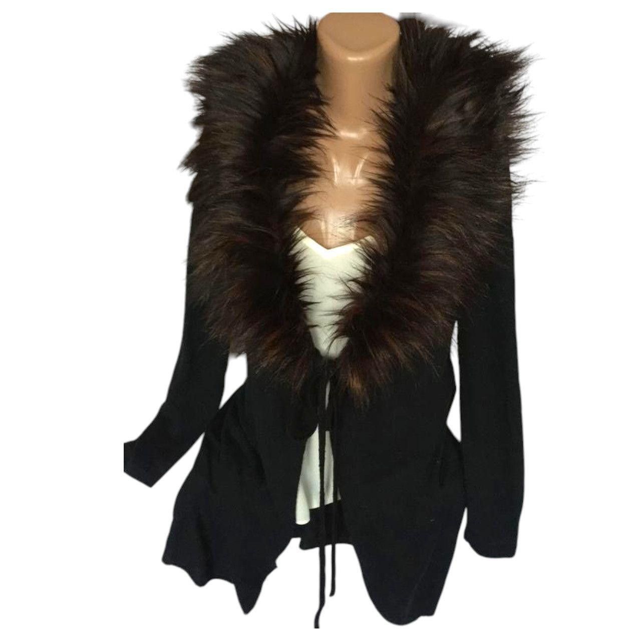 Other Cardigan with fur collar sz L Size L / US 10 / IT 46 - 1 Thumbnail
