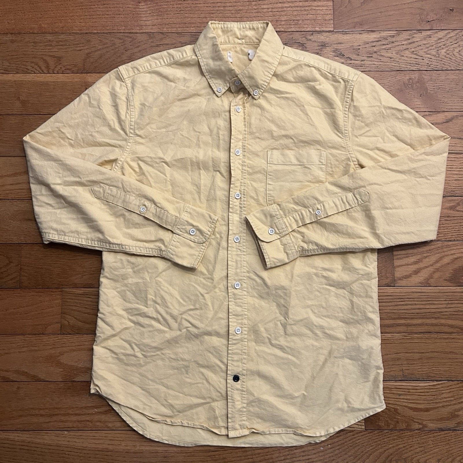 Taylor Stitch Yellow Oxford Organic Cotton Button Up Shirt 40 Medium Size US M / EU 48-50 / 2 - 3 Thumbnail
