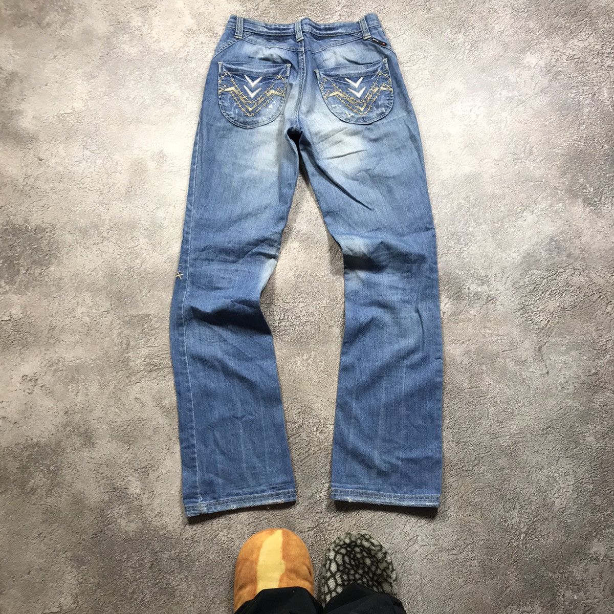 Vintage Vintage 90s Distressed Baggy Jeans Faded Blue Grunge Logo 29 Size 29" - 3 Thumbnail