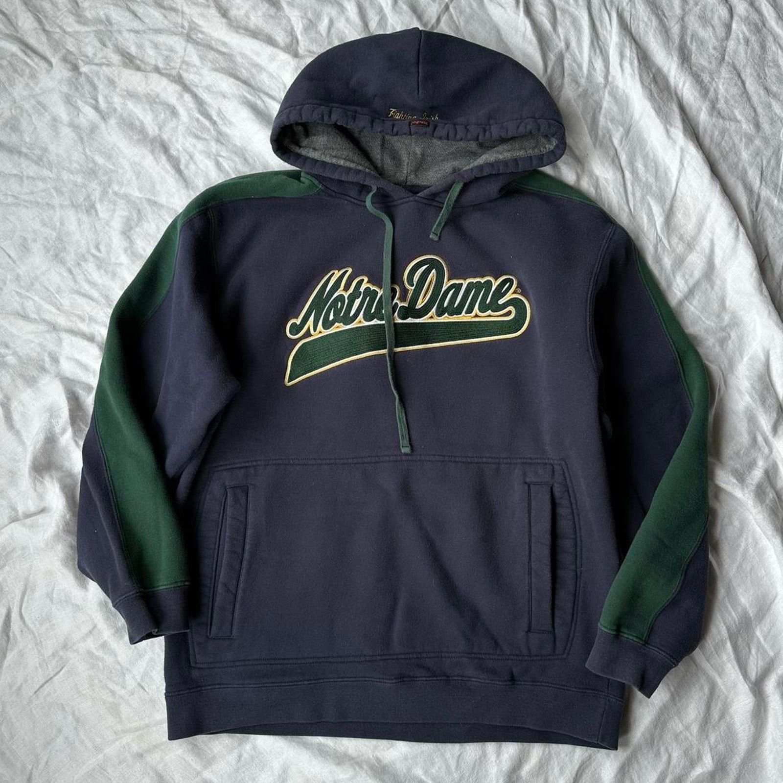 Jansport × Vintage Vintage 00s jansport heavy cotton notre dame hoodie Size US M / EU 48-50 / 2 - 1 Thumbnail