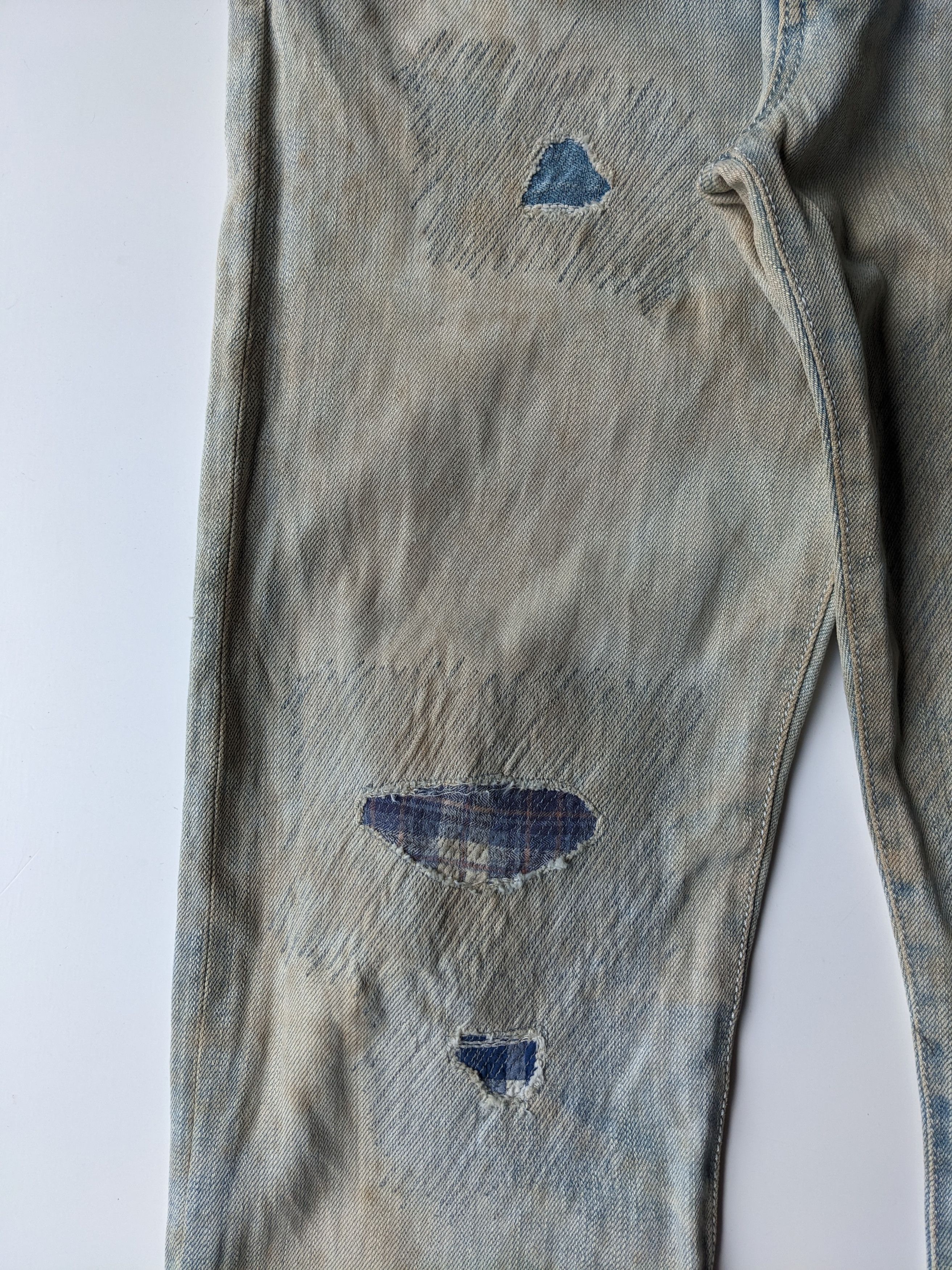 Japanese Brand Dope & Drakkar mudwash sashiko selvedge jeans Size US 33 - 8 Thumbnail