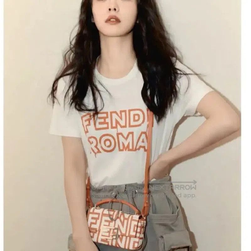 Fendi Fendi Summer White Cotton Short Sleeve Tee . Size L / US 10 / IT 46 - 8 Thumbnail