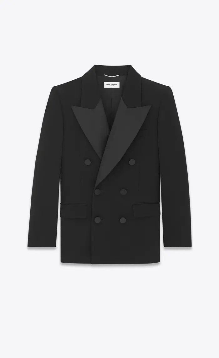 Saint Laurent Paris o1bcso1str1224 Double Breasted Tuxedo Jacket in Black Size L / US 10 / IT 46 - 1 Preview