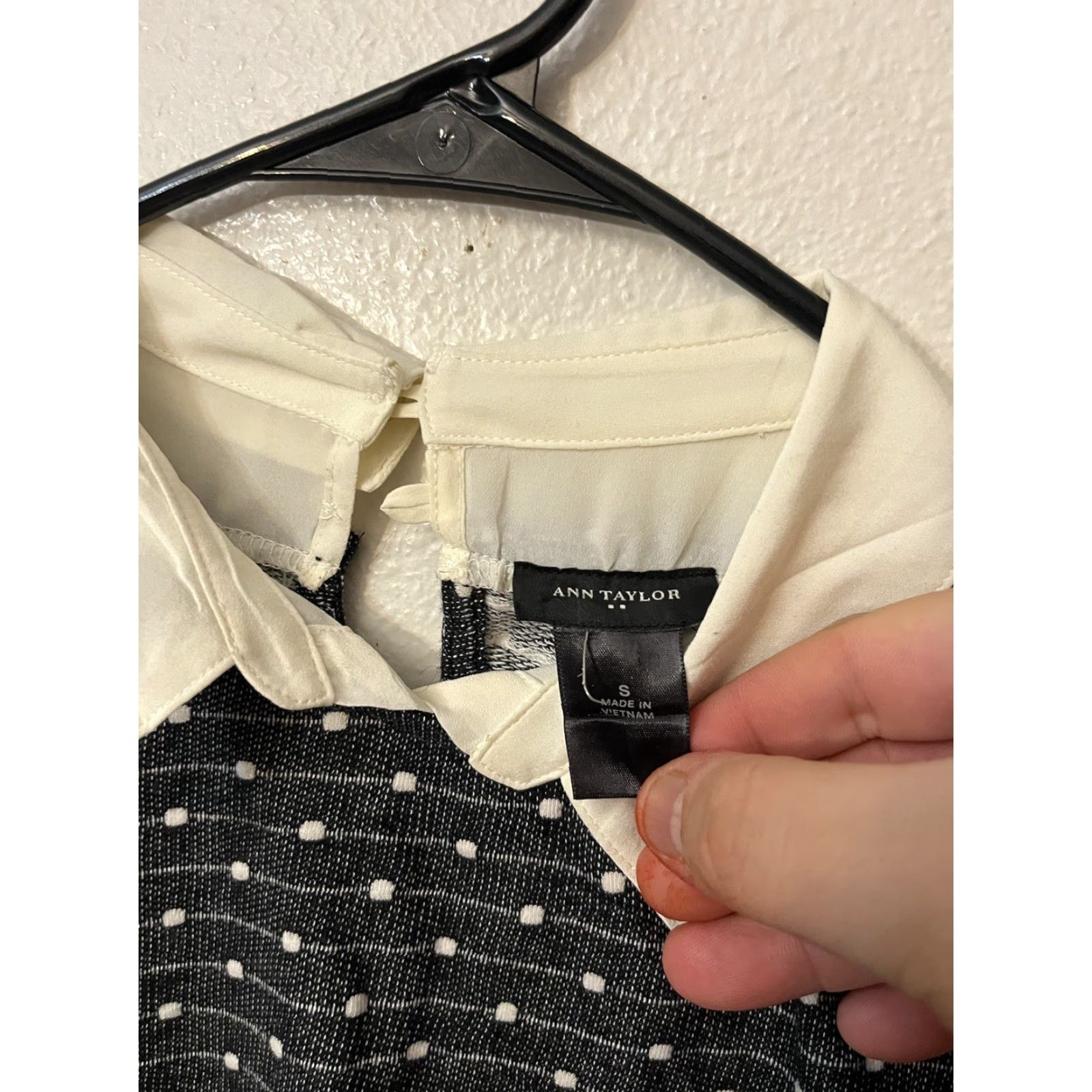 Ann Taylor VINTAGE Ann Taylor Tweed Blouse Shirt Women's Small Long Sleeve Collared Office Casual Preppy Fall Spring Summer Size S / US 4 / IT 40 - 2 Thumbnail