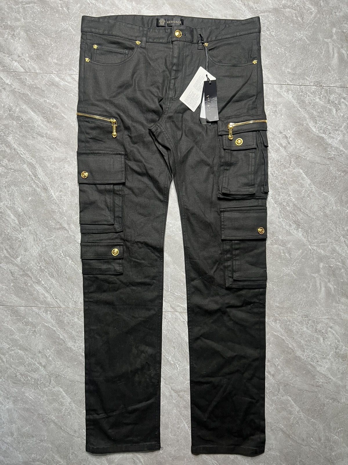 Versace Versace Indigo Dyed Multipocket Cargo Jeans Size US 33 - 1 Thumbnail