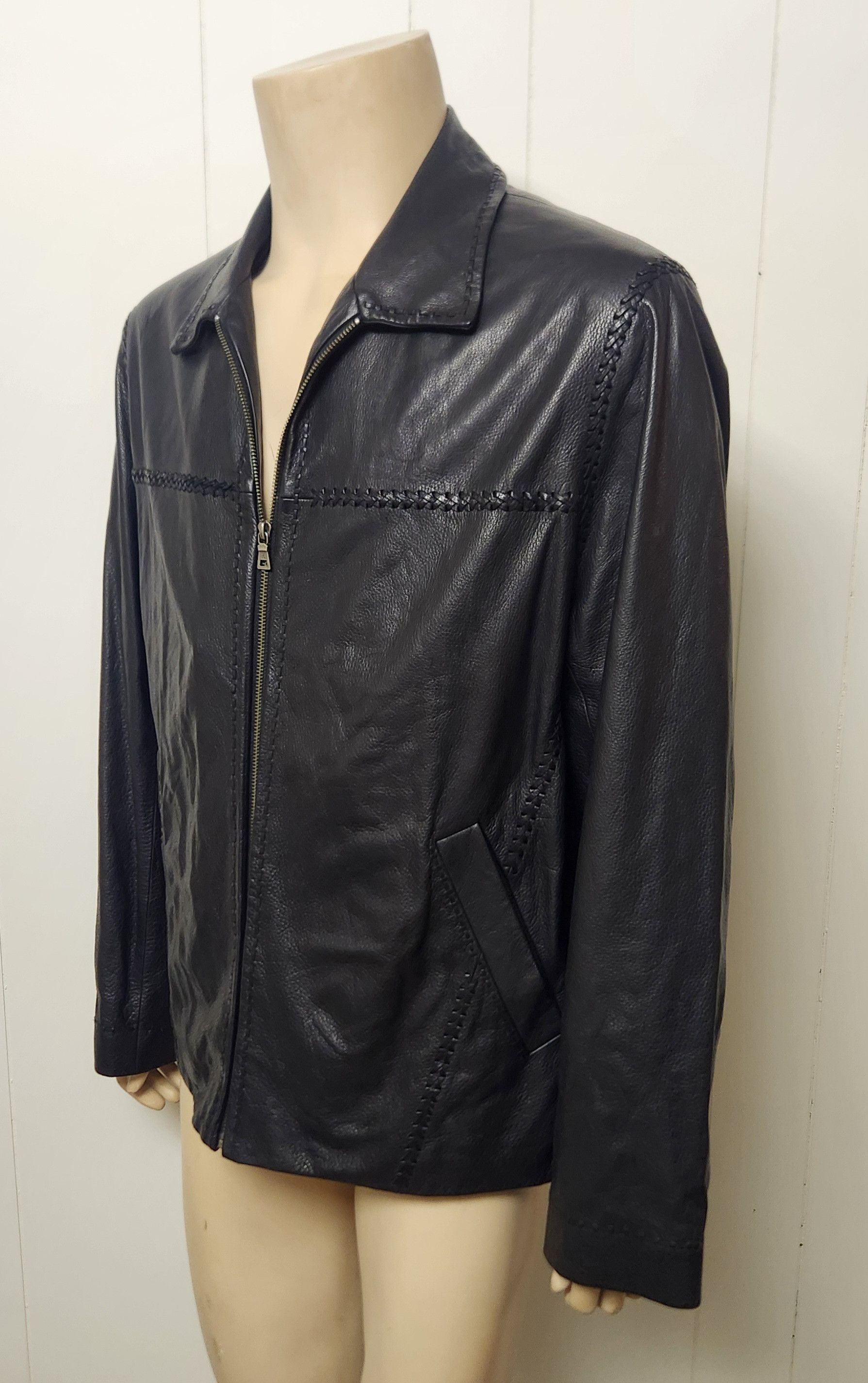 Cole Haan Cole Haan leather jacket L men's buttery black zip front Size US L / EU 52-54 / 3 - 2 Thumbnail