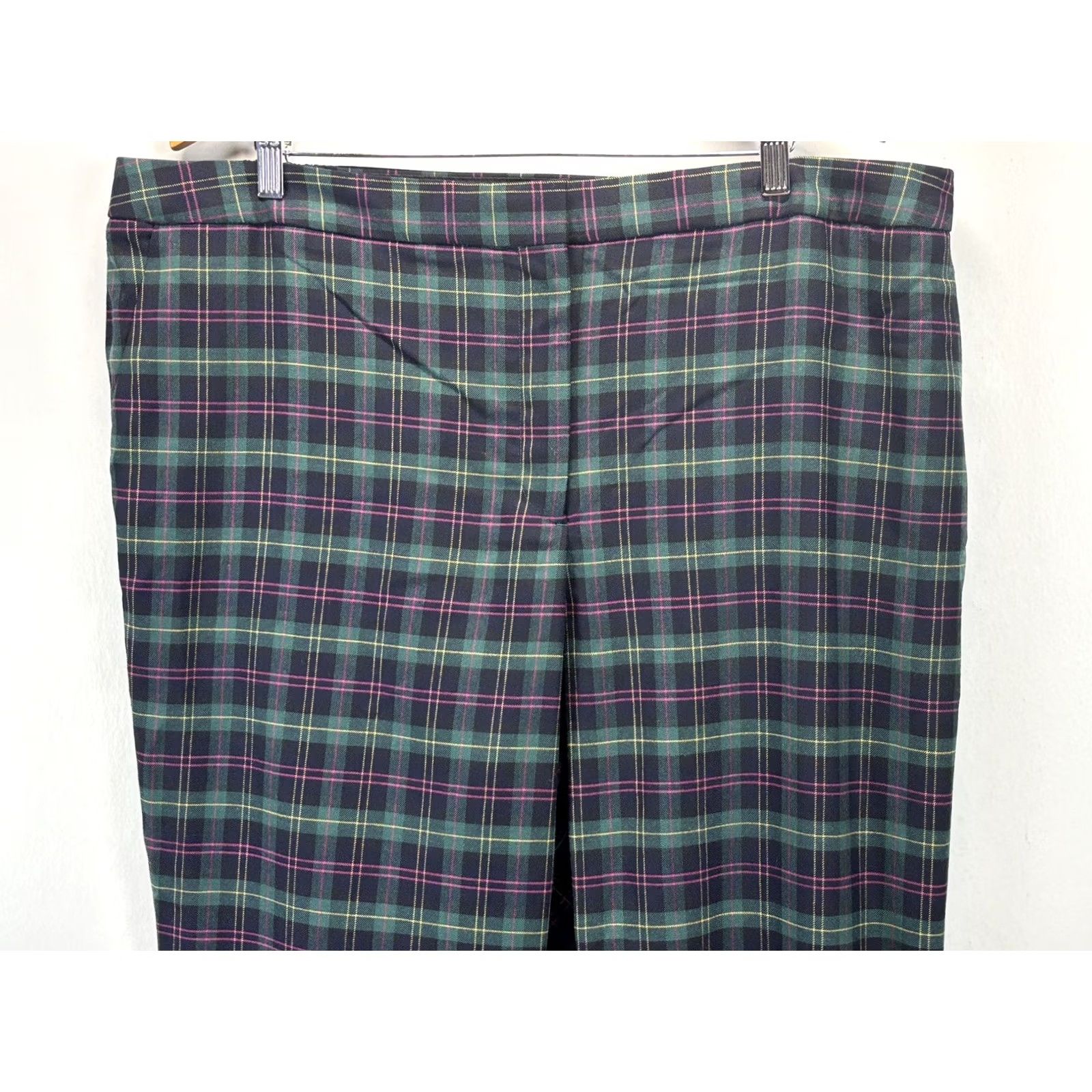 Talbots Talbots Hampshire Pants 22W Plus Wool Blend Elastic Sides Ankle Tartan NEW! Size 40" / US 18 - 2 Thumbnail